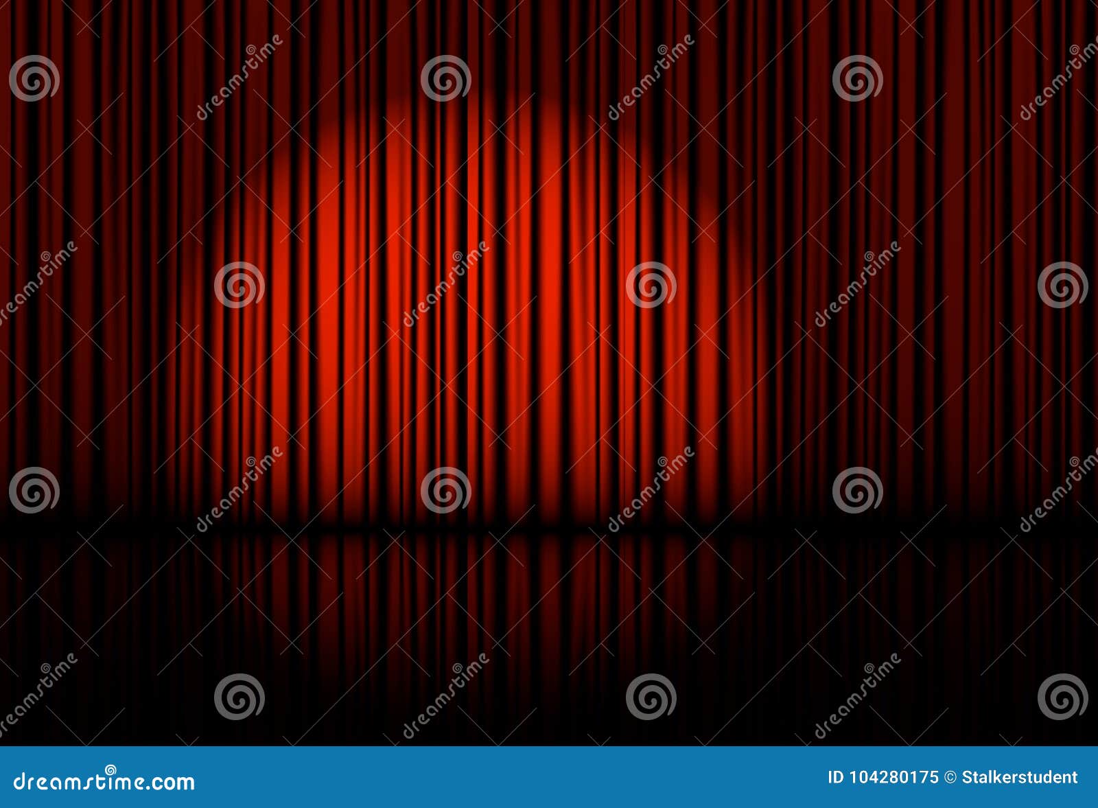 Spotlight on Stage Curtain. Vector. Stock Vector Illustration of