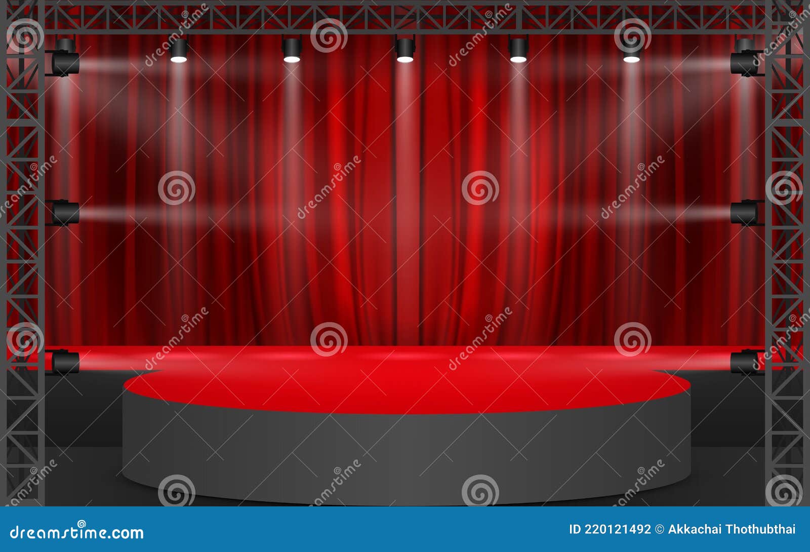 Spotlight in the Studio Room Stock Vector Illustration of board