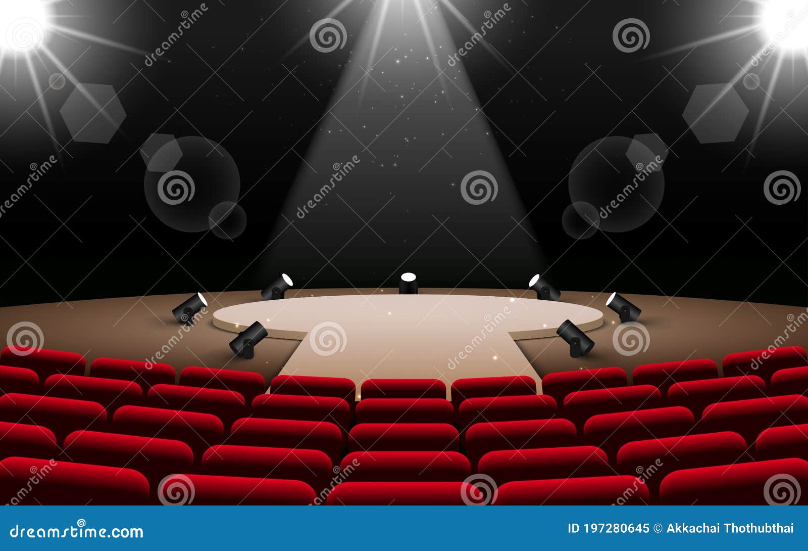 Spotlight in the studio stock vector. Illustration of movie 197280645