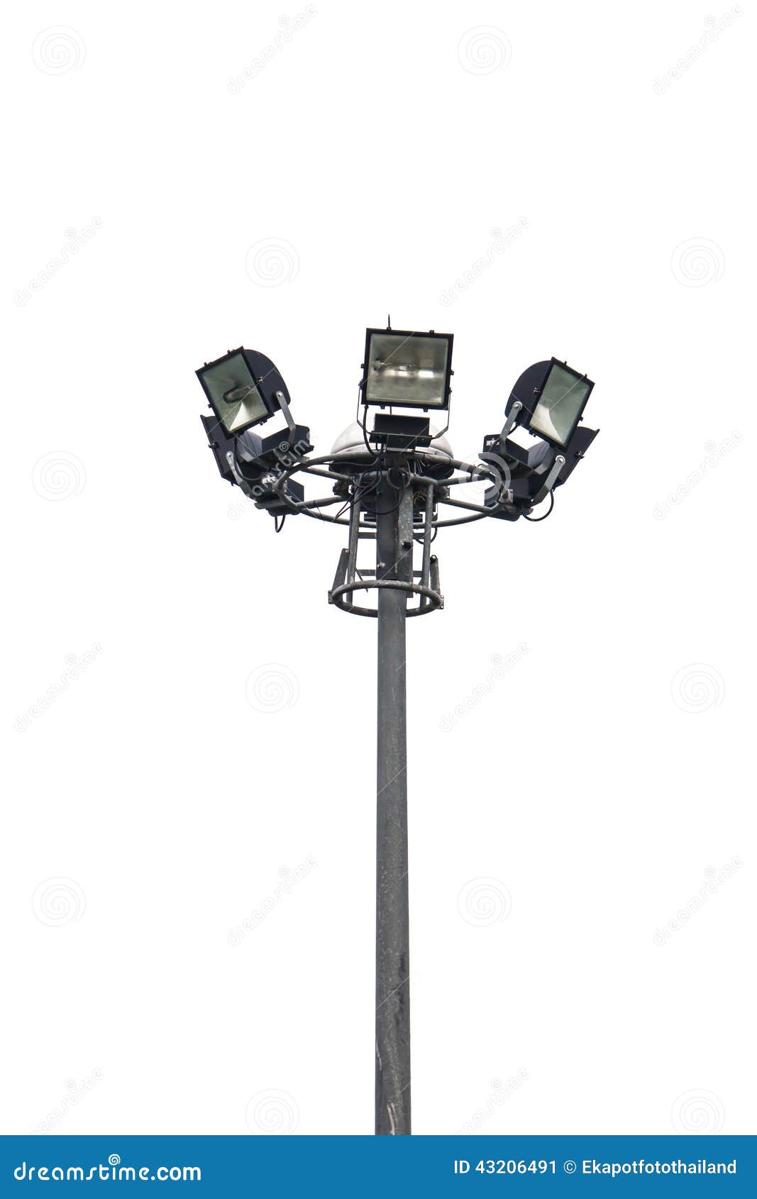 Spotlight tower stock image. Image of field, angle, bulb 43206491