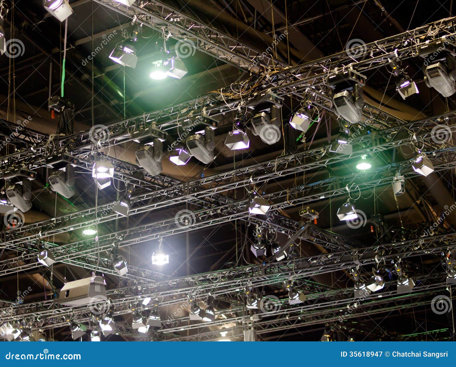 Spotlights stock image. Image of nightlife, room, concert 35618947