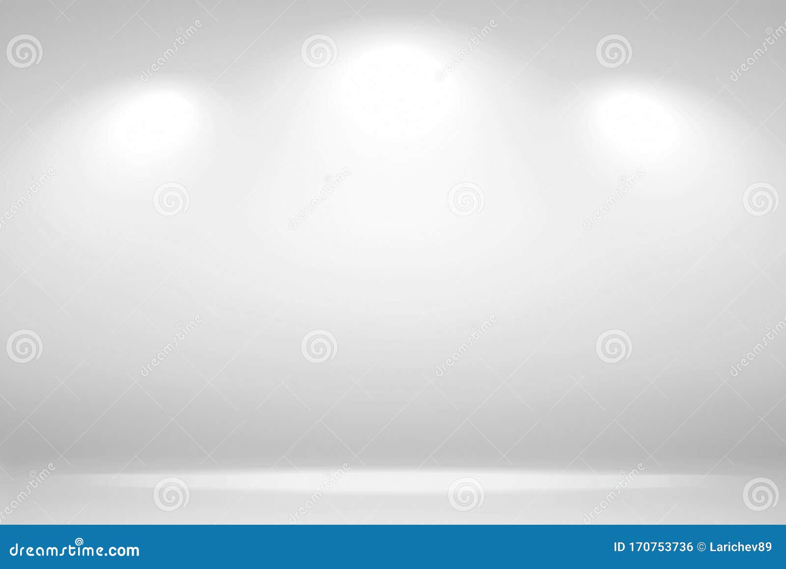 Spotlights Scene. Abstract White Background Empty Room Studio