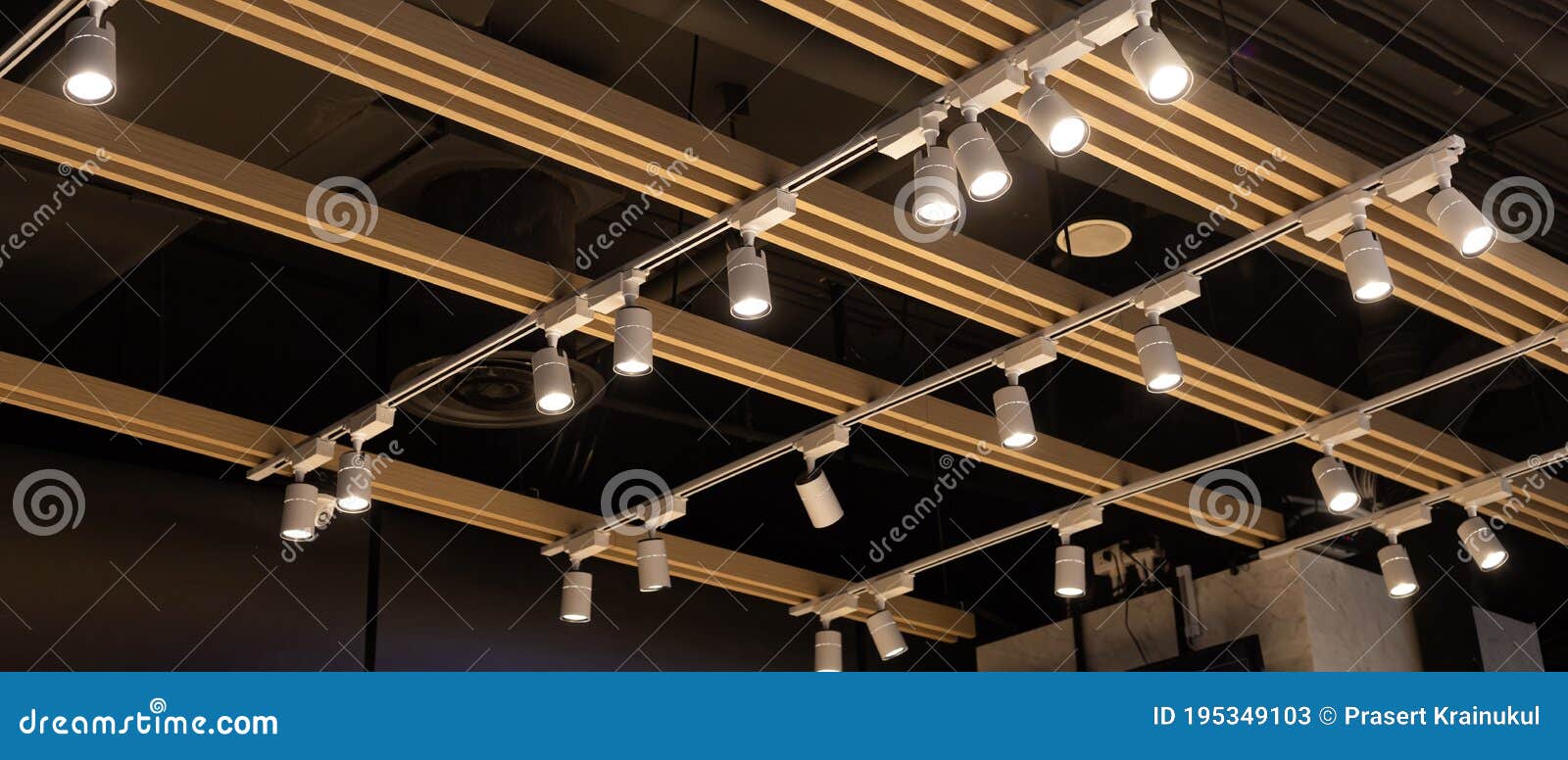 Spotlights On The Ceiling Stock Photo 72828834