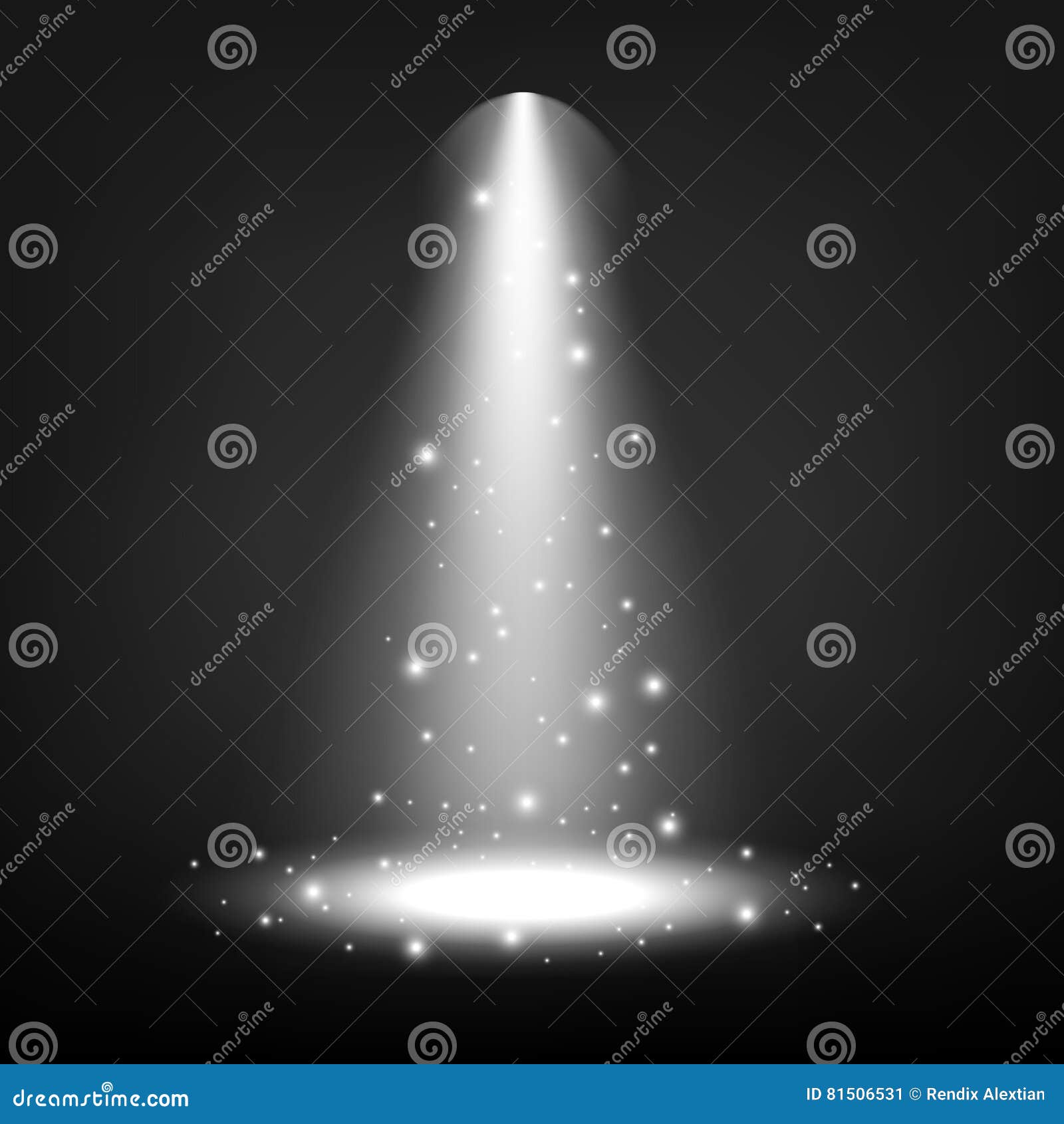 Spotlights Shining On Transparent Background Stock Vector