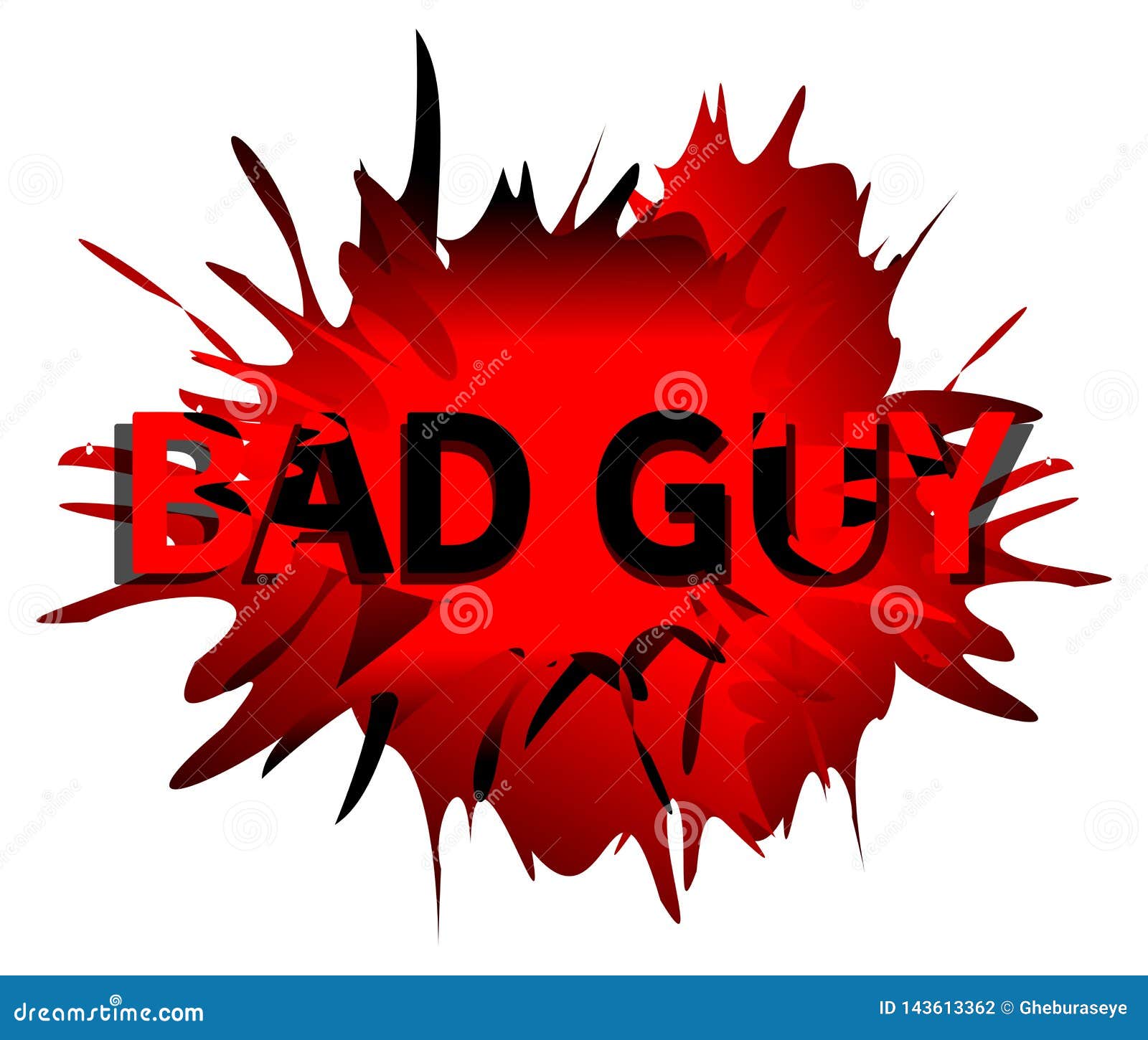 Spotted Abstract Background With Words Bad Guy Isolated Red