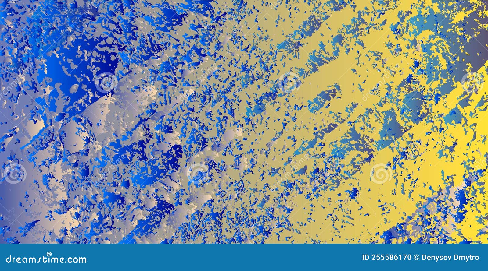 Spotted Ragged Background of Yellowblue Spots. Creative Spotted