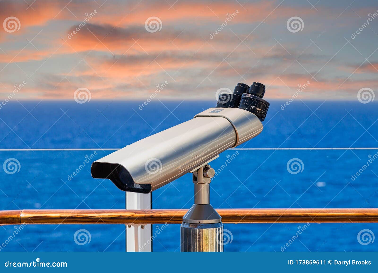 Spotting Scope on Deck of a Cruise Ship Stock Image Image of ship