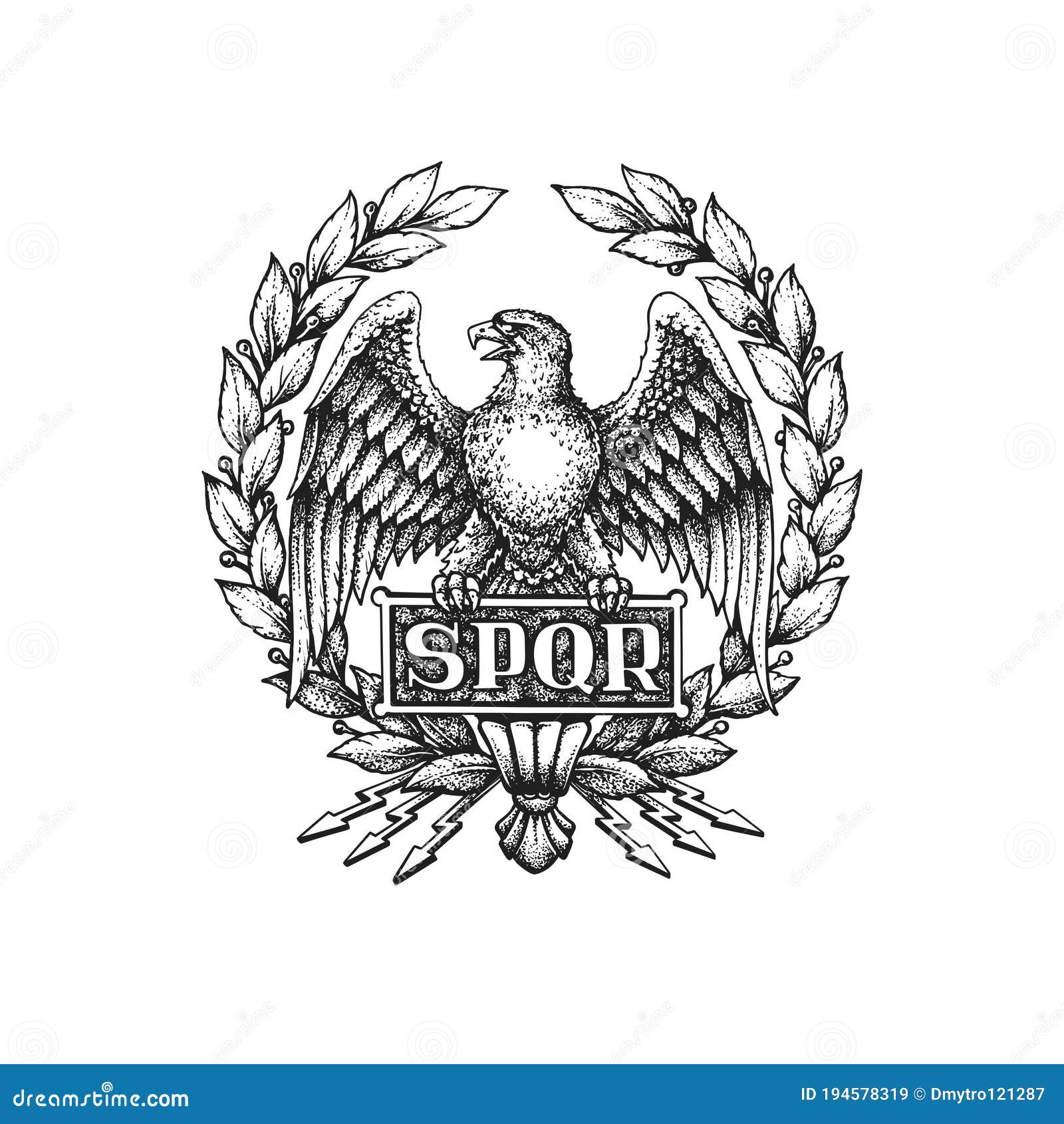 Roman Eagle with the Words of Caesars Veni Vidi Vici Stock Vector   Illustration of branch achievement 151395872