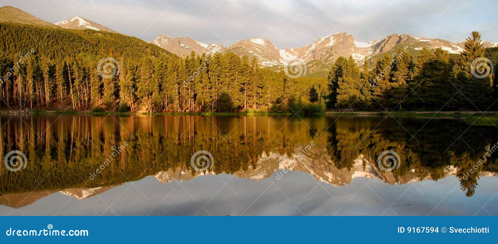 Sprague Lake Reflections Rocky Mountains Stock Photo Image of