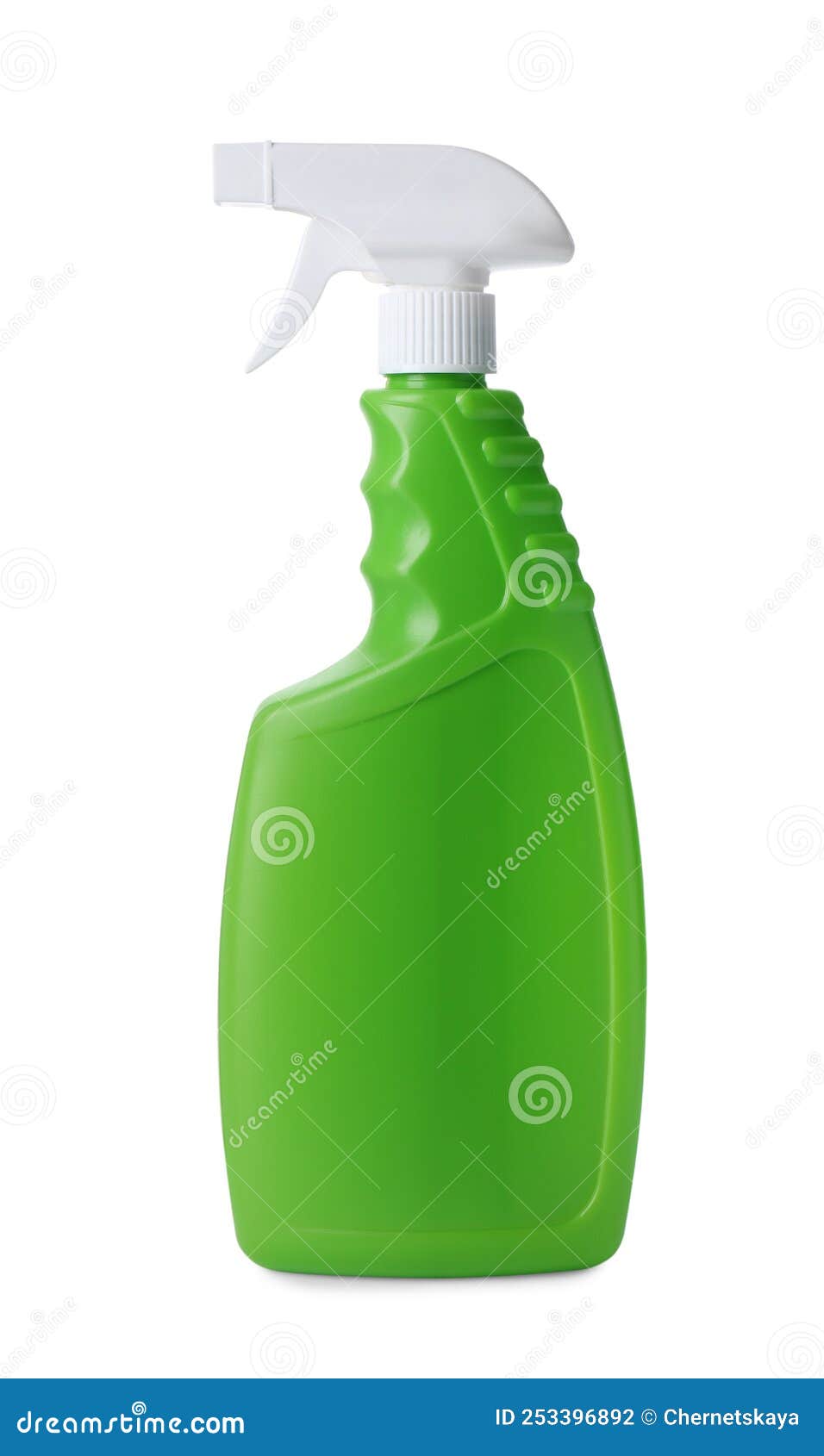 Spray Bottle of Detergent Isolated on White. Cleaning Supply Stock