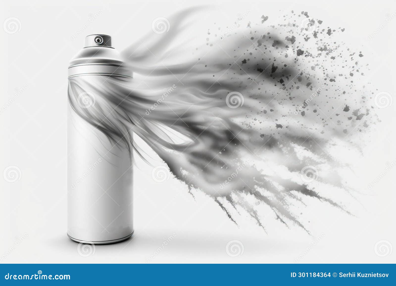 Spray Can Mockup with Paint. Header for Text on a White Background. AI