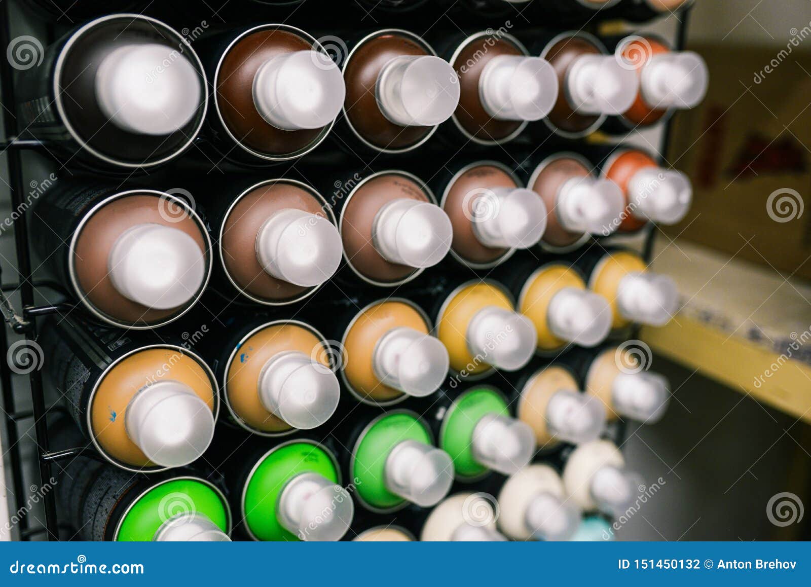 Spray Cans New Cans Of Paint For Graffiti Or Drawing Paint Sales In The Store Creativity And Art Stock Photo Image Of Design Paint 151450132