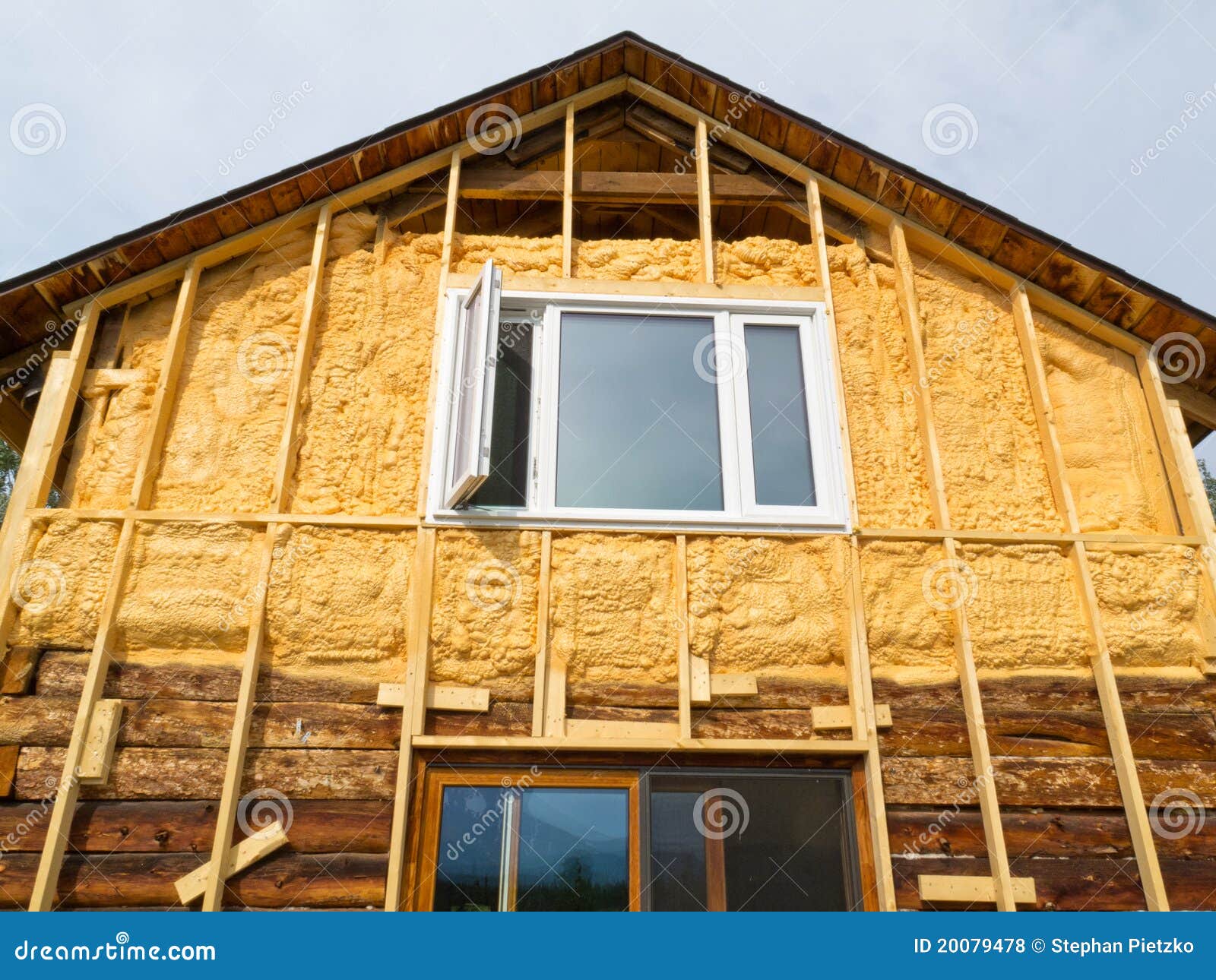 Spray Foam Insulation Conserves Energy Stock Photo Image of