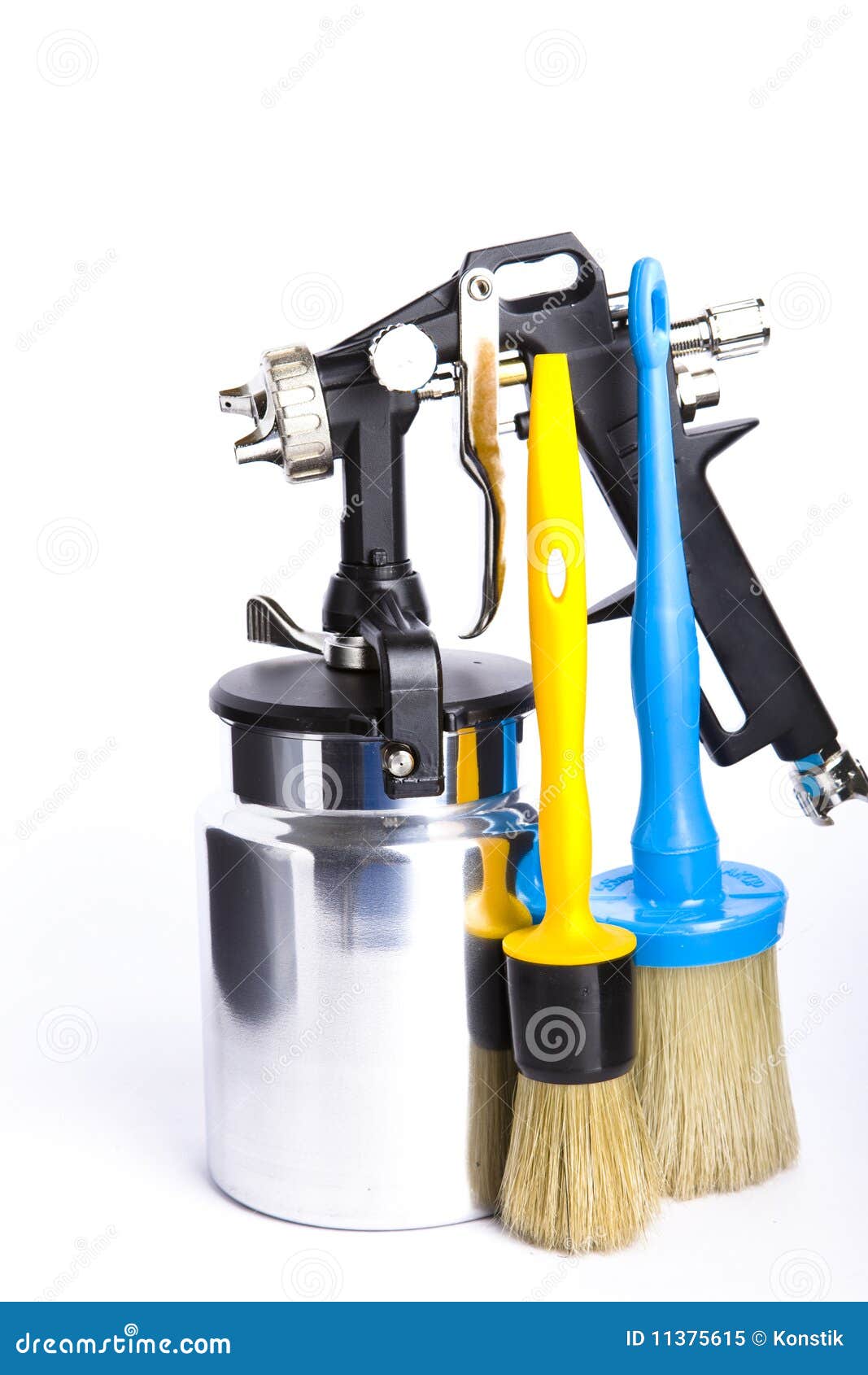 Spray gun and brush stock image. Image of fine, industrial 11375615