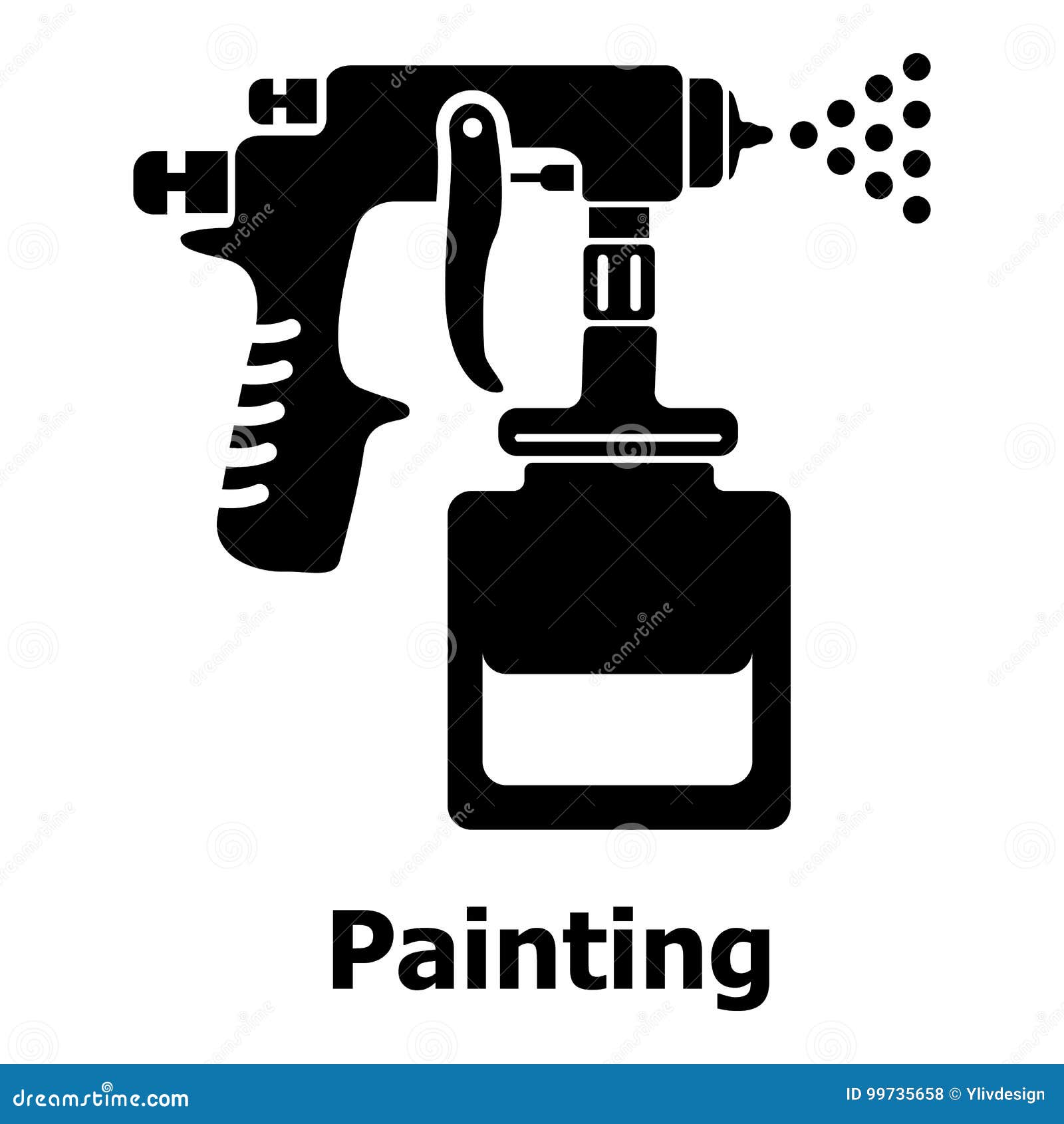 Spray Gun Icon, Simple Black Style Stock Vector Illustration of cover, machine 99735658