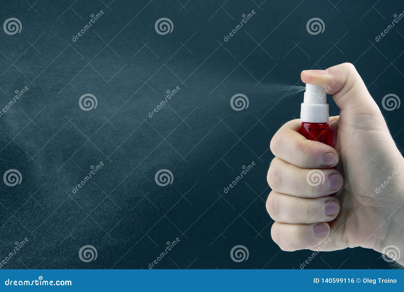 Spray Gun with Liquid Sprinkles in Hand Stock Photo Image of biological, hygiene 140599116