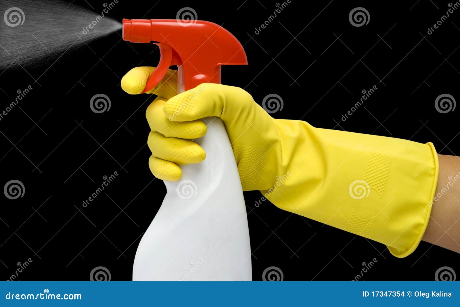 Spray in hand stock photo. Image of housework, button 17347354