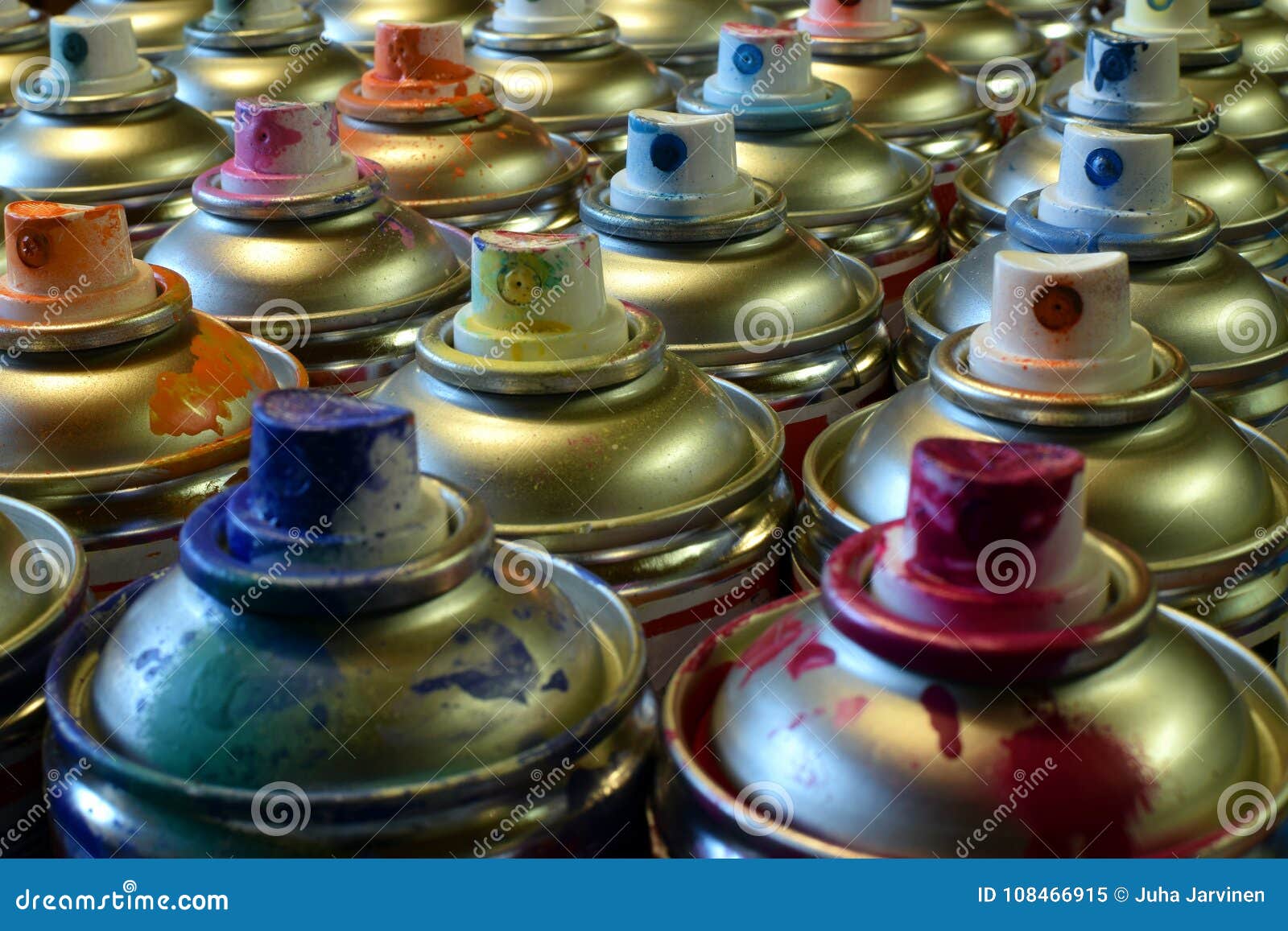 Used spray paint cans stock image. Image of horizontal 108466915