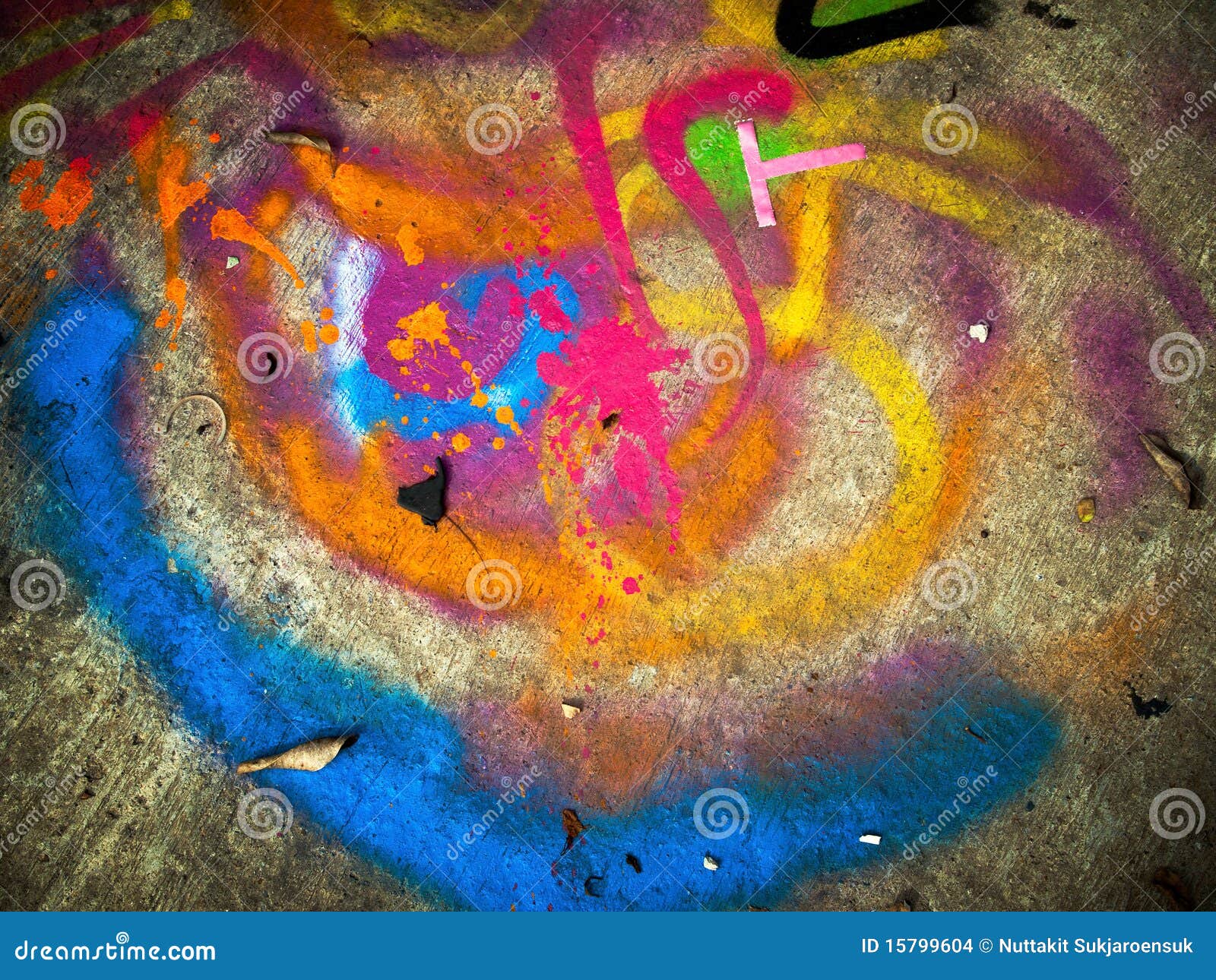 Spray paint on floor stock photo. Image of drawing, floor 15799604