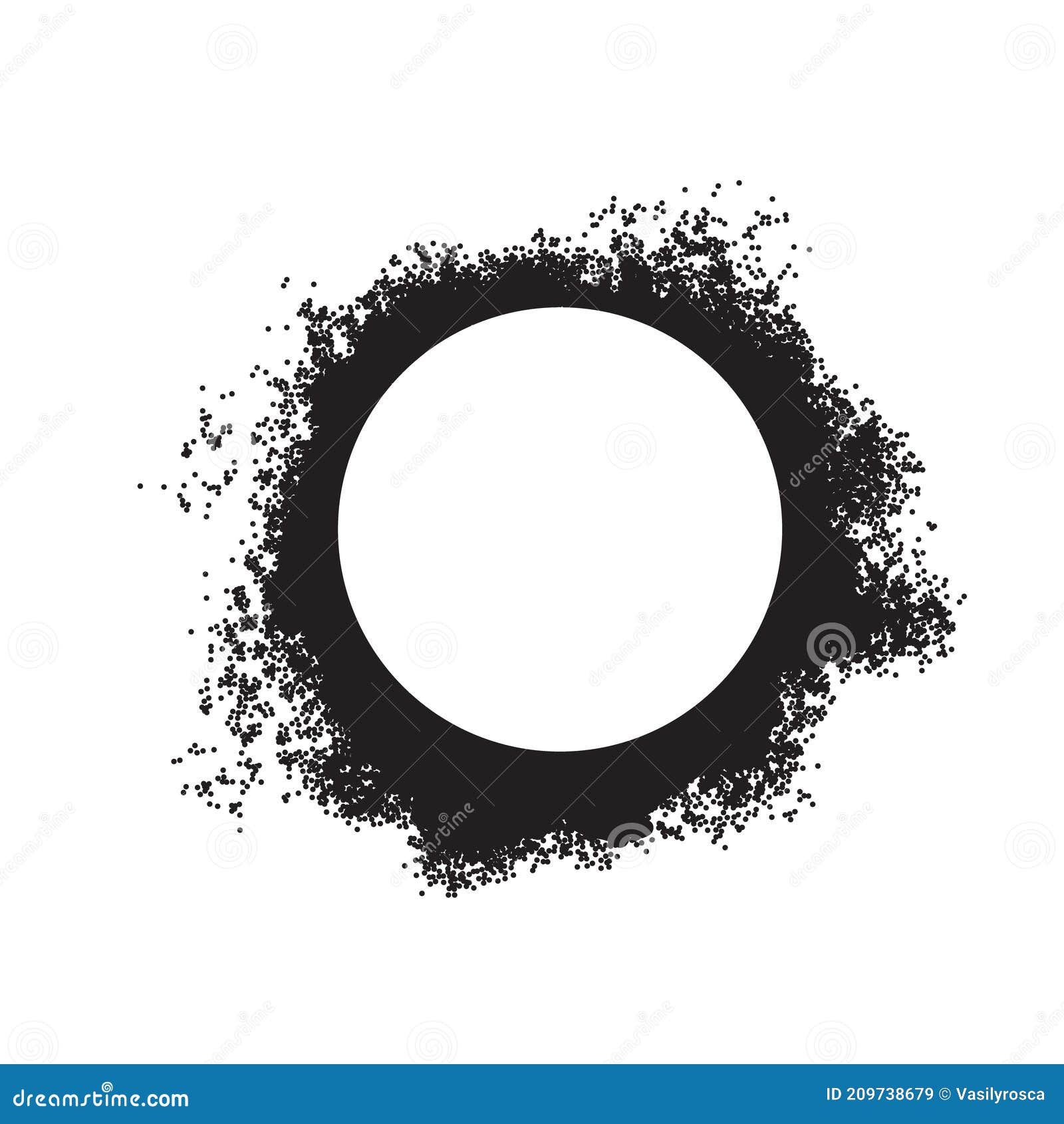 Spray Painted Circle Dot Frame. Paint Circular Round Vector Splatter