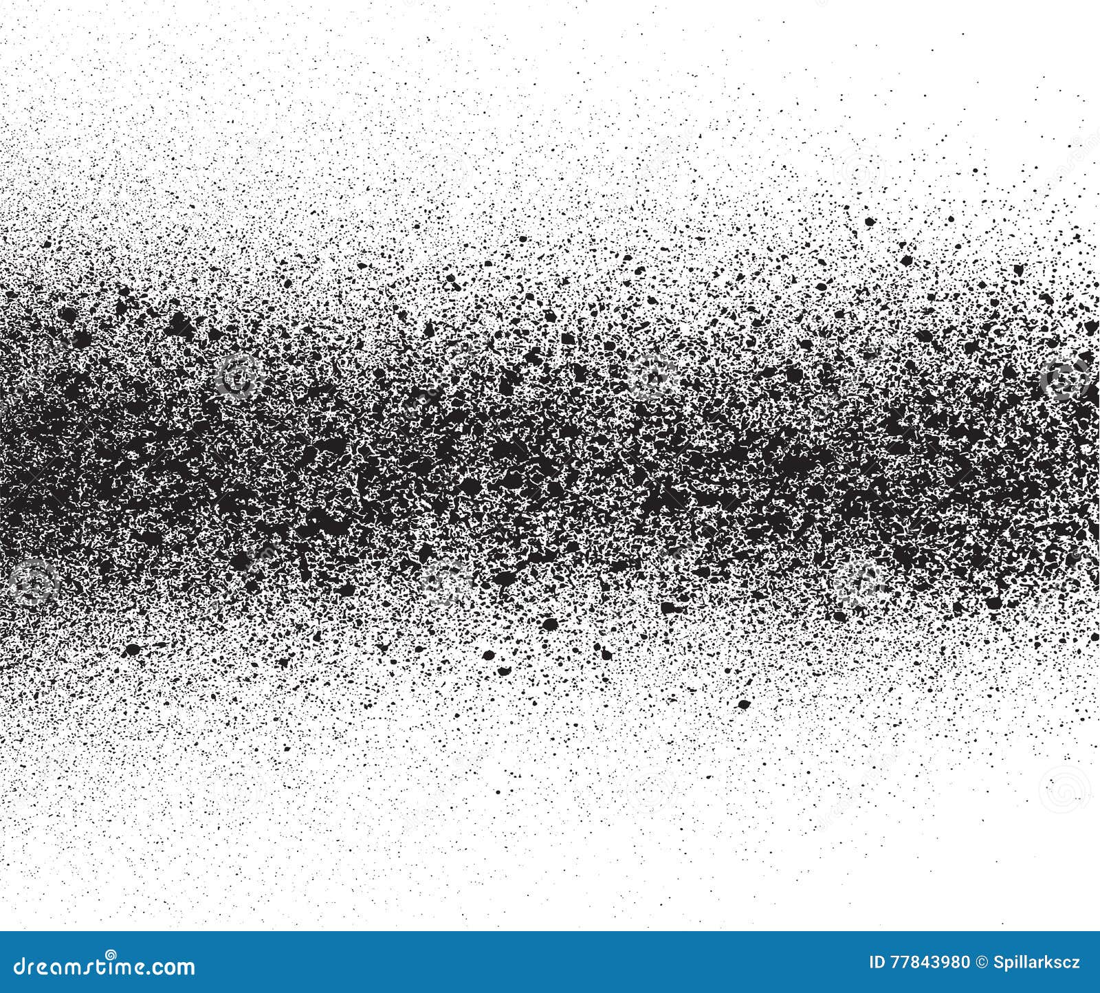 Spray Painted Gradient Detail in Black Over White Stock Vector