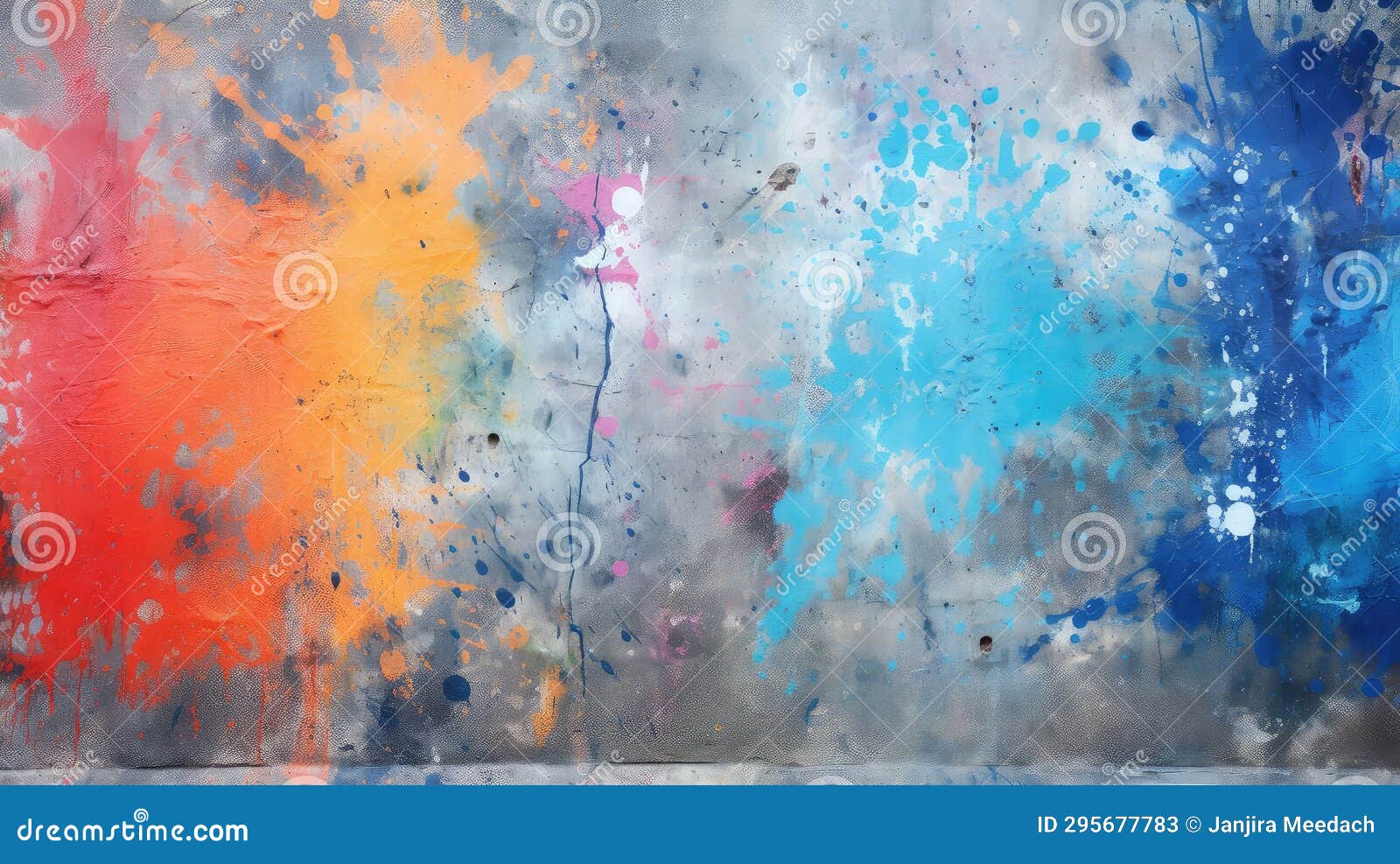 Spray Painting Concrete Wall Background Generative AI Stock