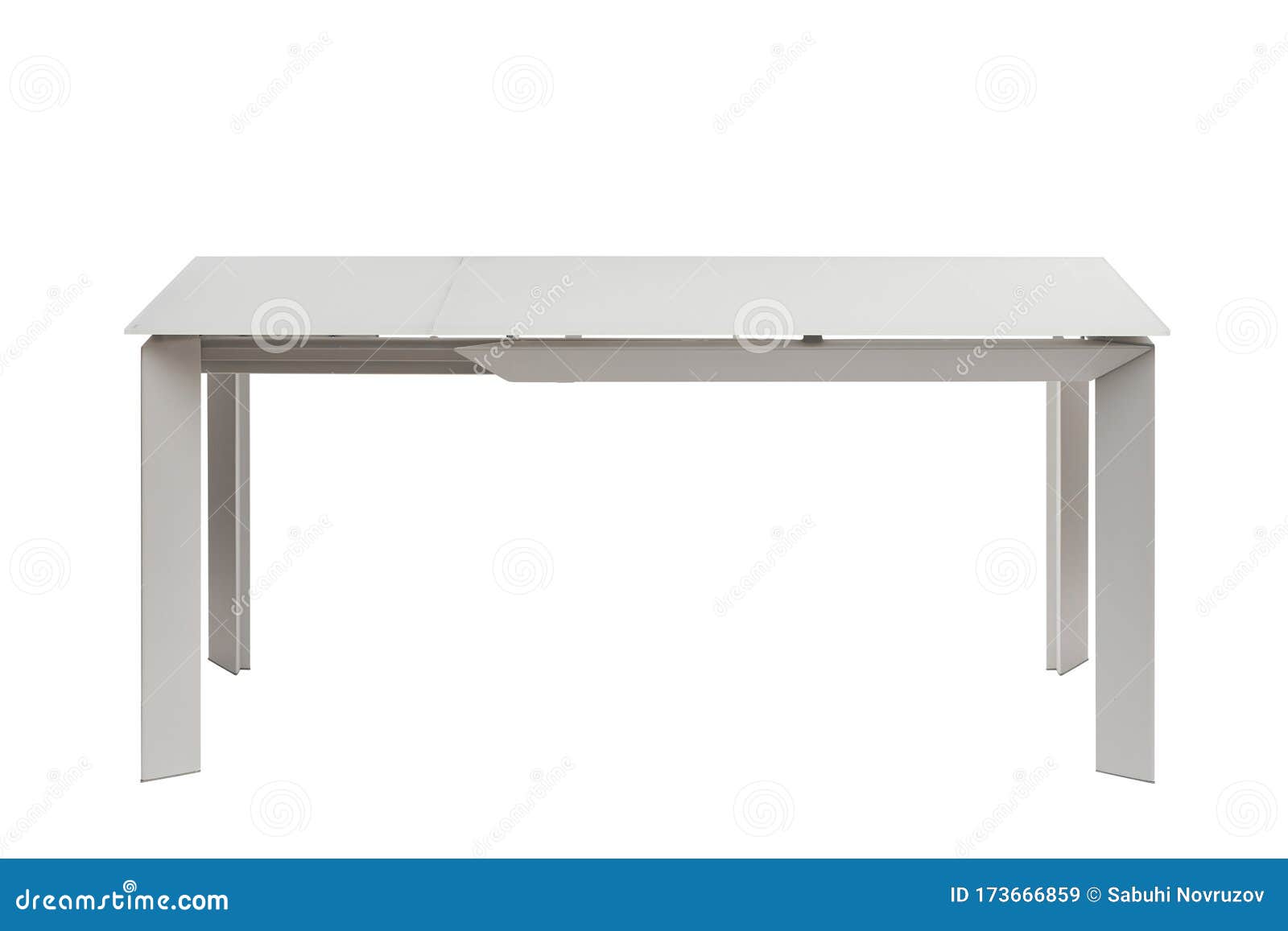 Spread Out White Iron Table With Glass Top Side View Isolated On White Background Modern White Glass Table For Office Stock Image Image Of House Indoors 173666859