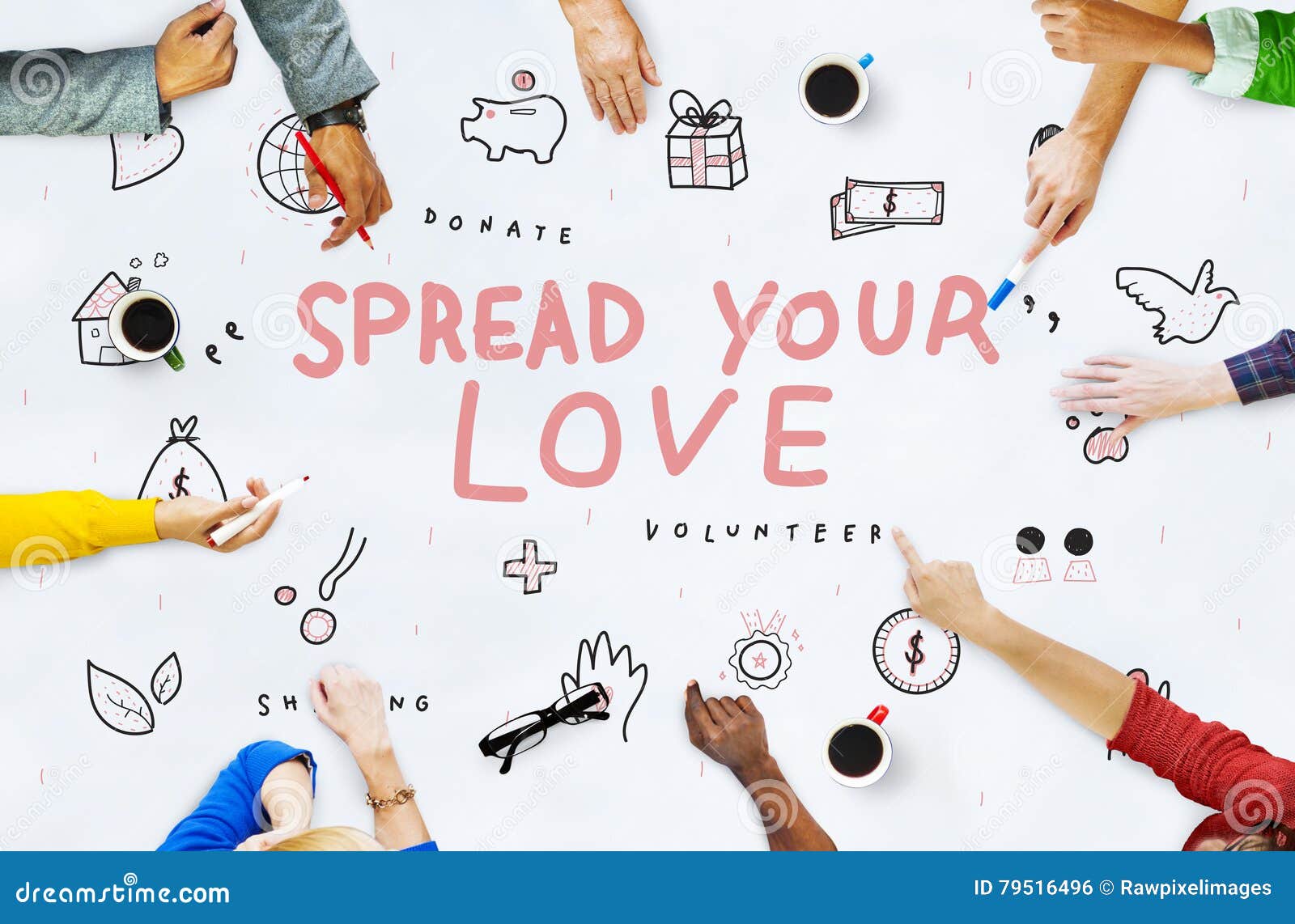 spread your love donations charity support concept