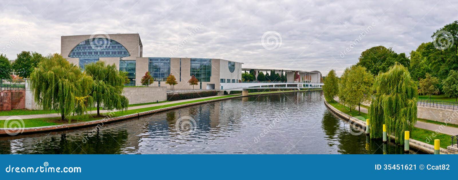 spree river and federal chancellery, berlin, germany