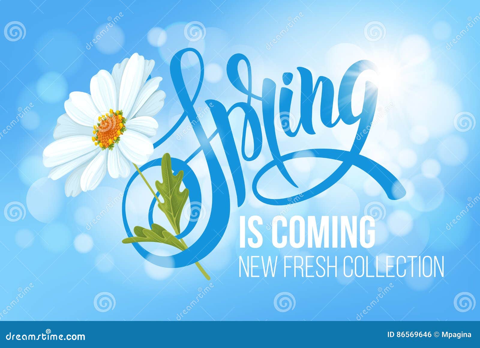 Spring is coming stock vector. Illustration of concept 86569646