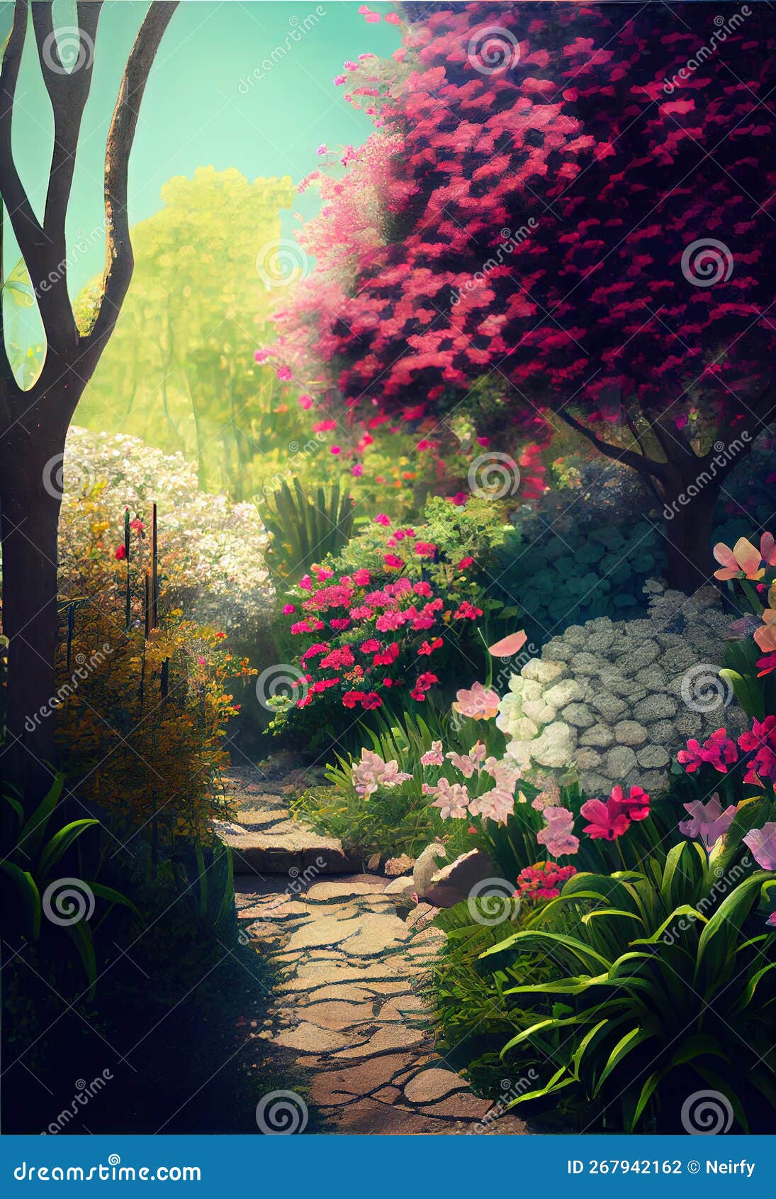 Spring Pastoral Illustration Stock Illustration - Illustration of park ...