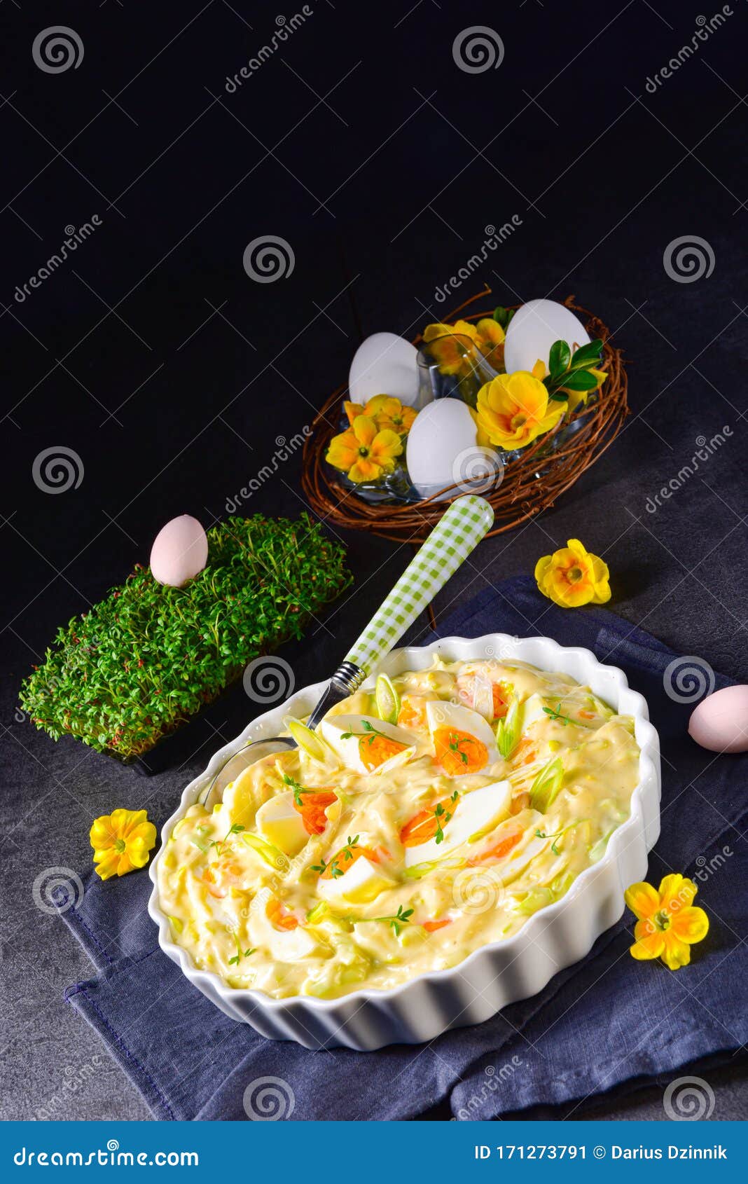 A Spring Egg Salad Chives and Delicious Mayonnaise Stock Image Image