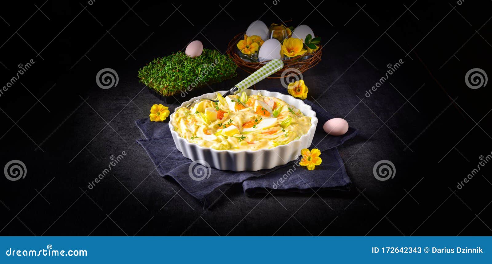 A Spring Egg Salad Chives and Delicious Mayonnaise Stock Image Image
