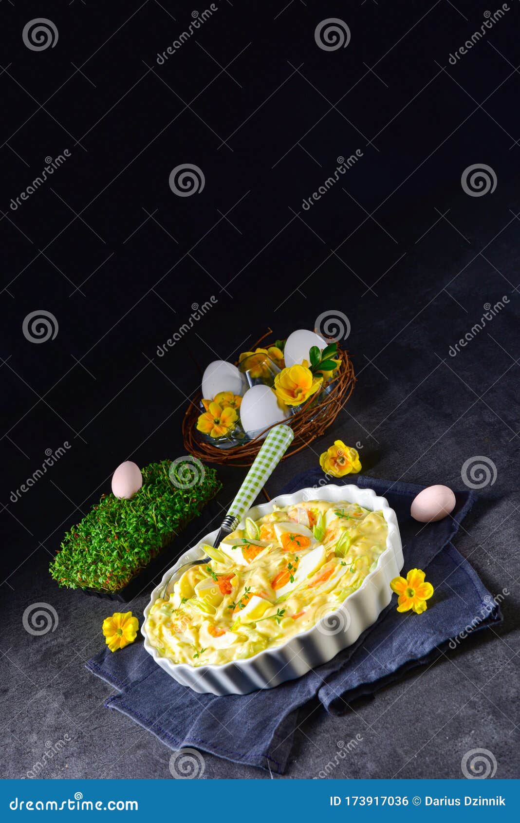 Spring Egg Salad Chives and Delicious Mayonnaise Stock Photo Image of