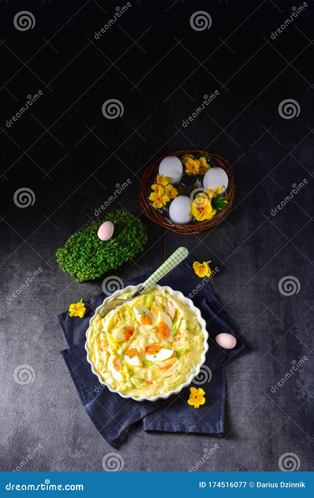 Spring Egg Salad Chives and Delicious Mayonnaise Stock Image Image of