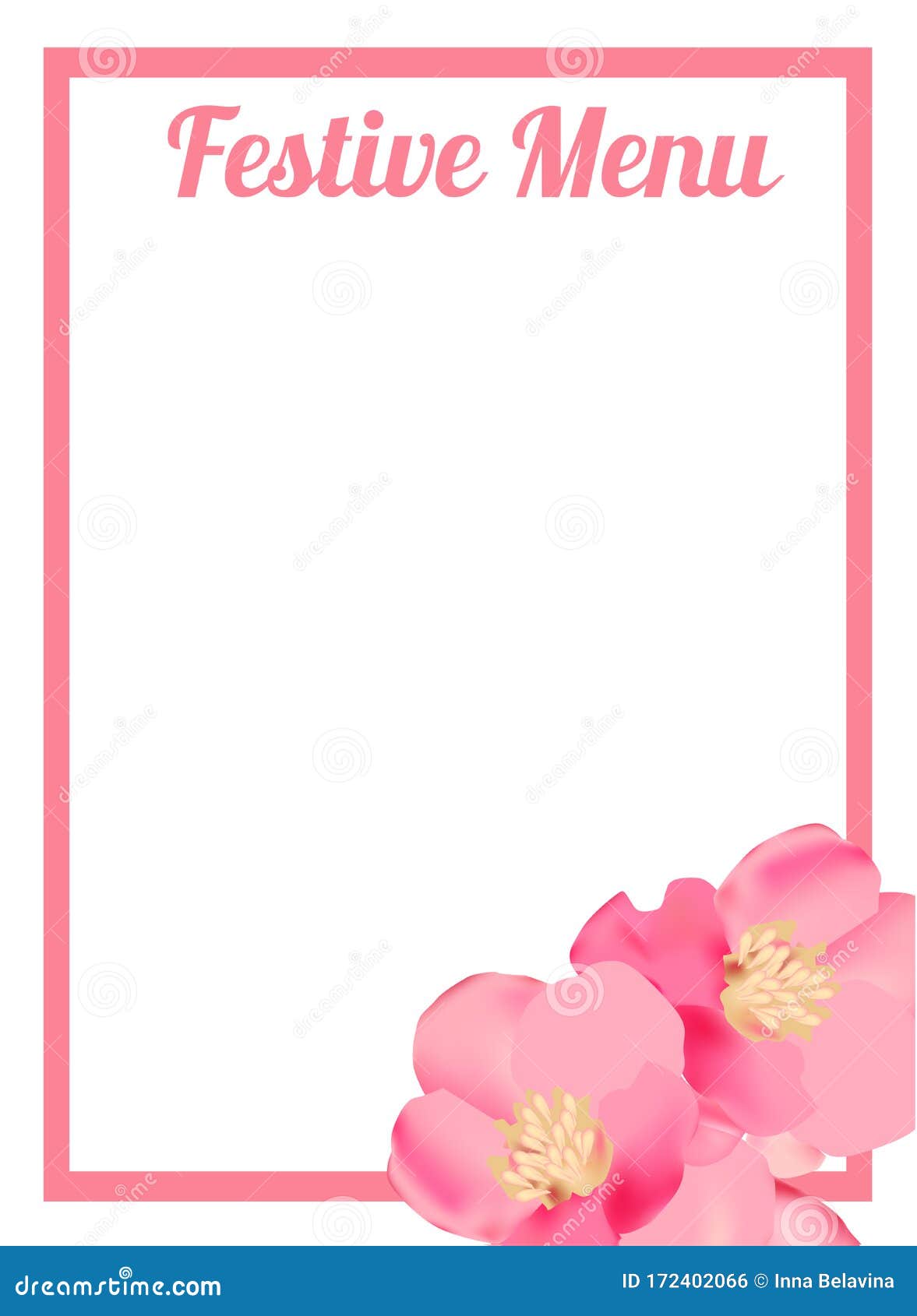 Spring Festive Menu Happy Valentines Day Menu Background