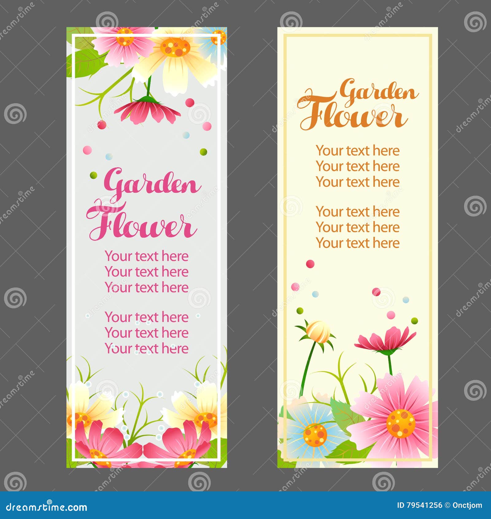 Spring Flower Garden Vertical Banner Stock Vector Illustration of