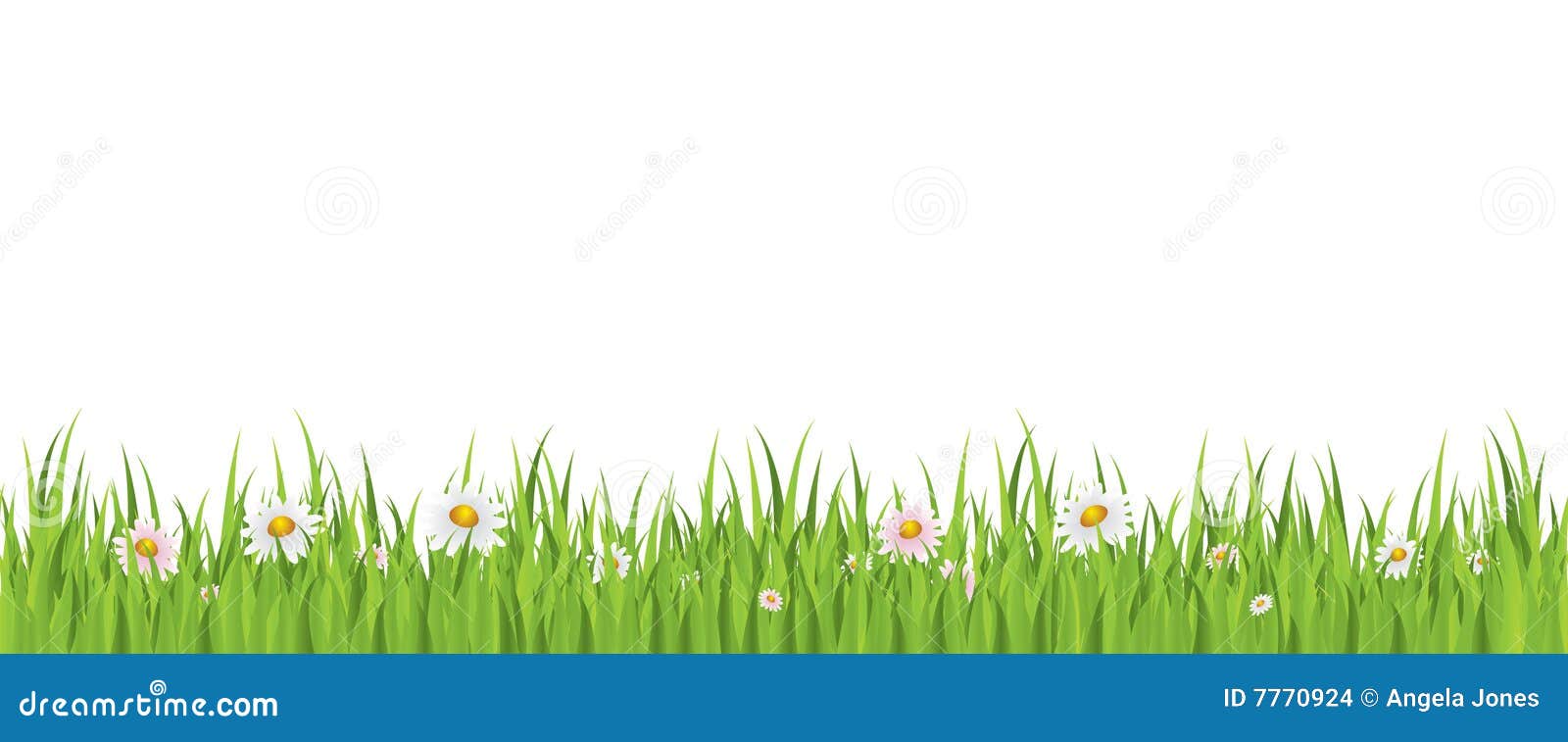 spring flower and grass seamless background