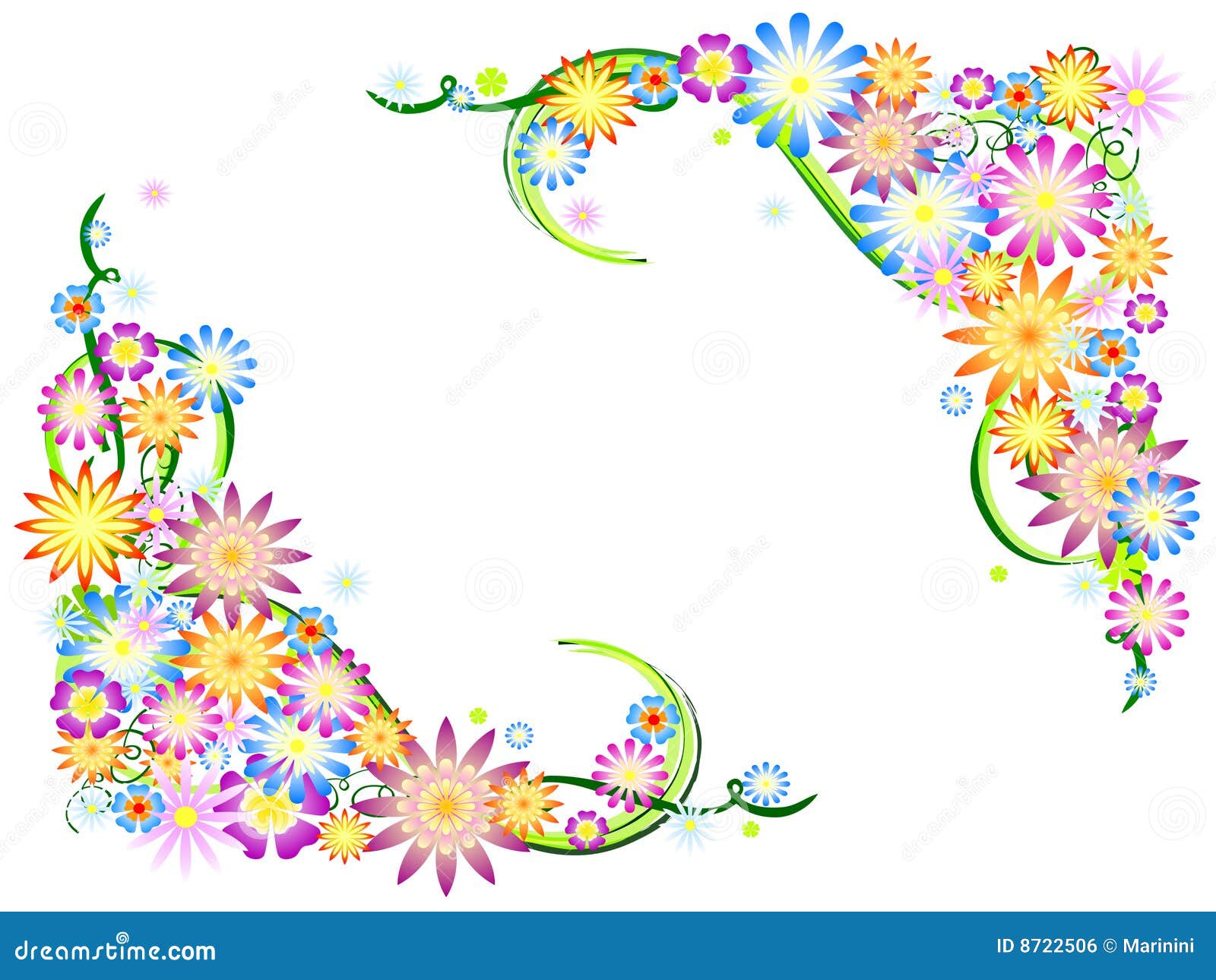 Spring flowers in colours stock illustration. Illustration of artistic