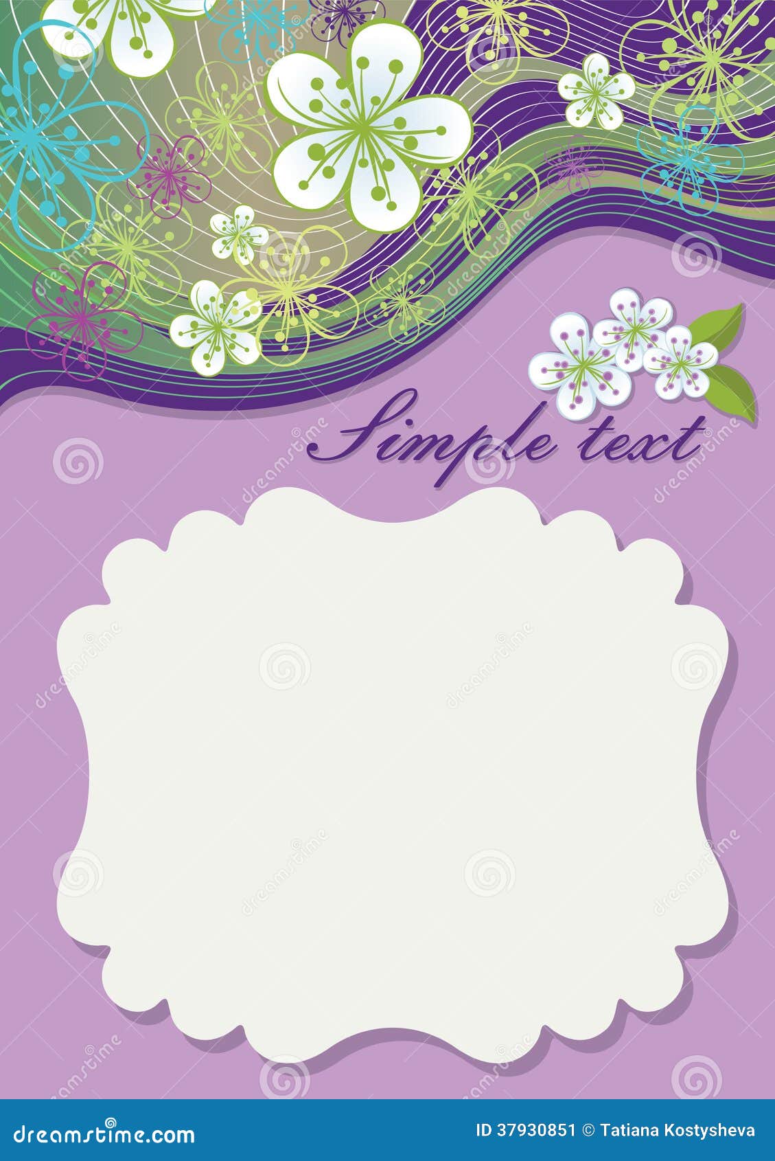 spring flowers and line background.vertical desig