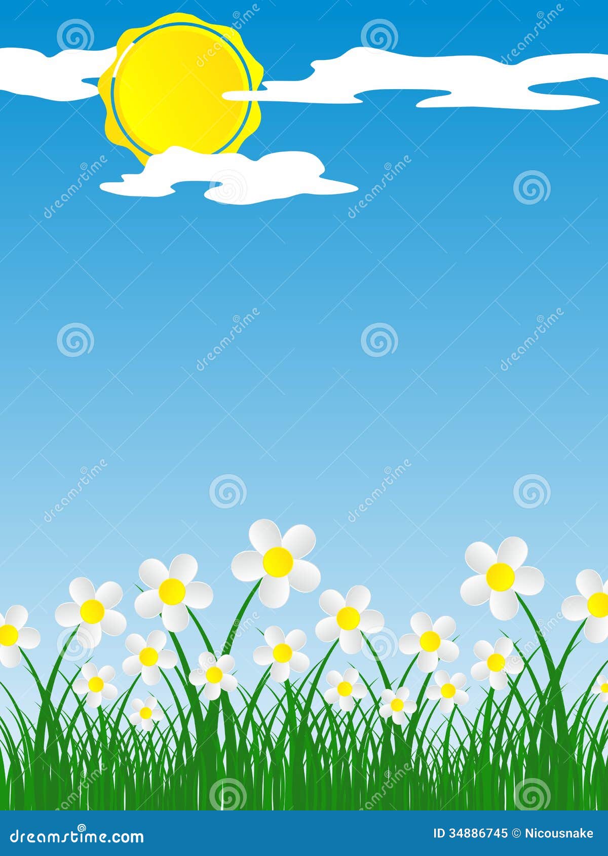 Spring Flowers during a Sunny Day Stock Vector - Illustration of fresh ...