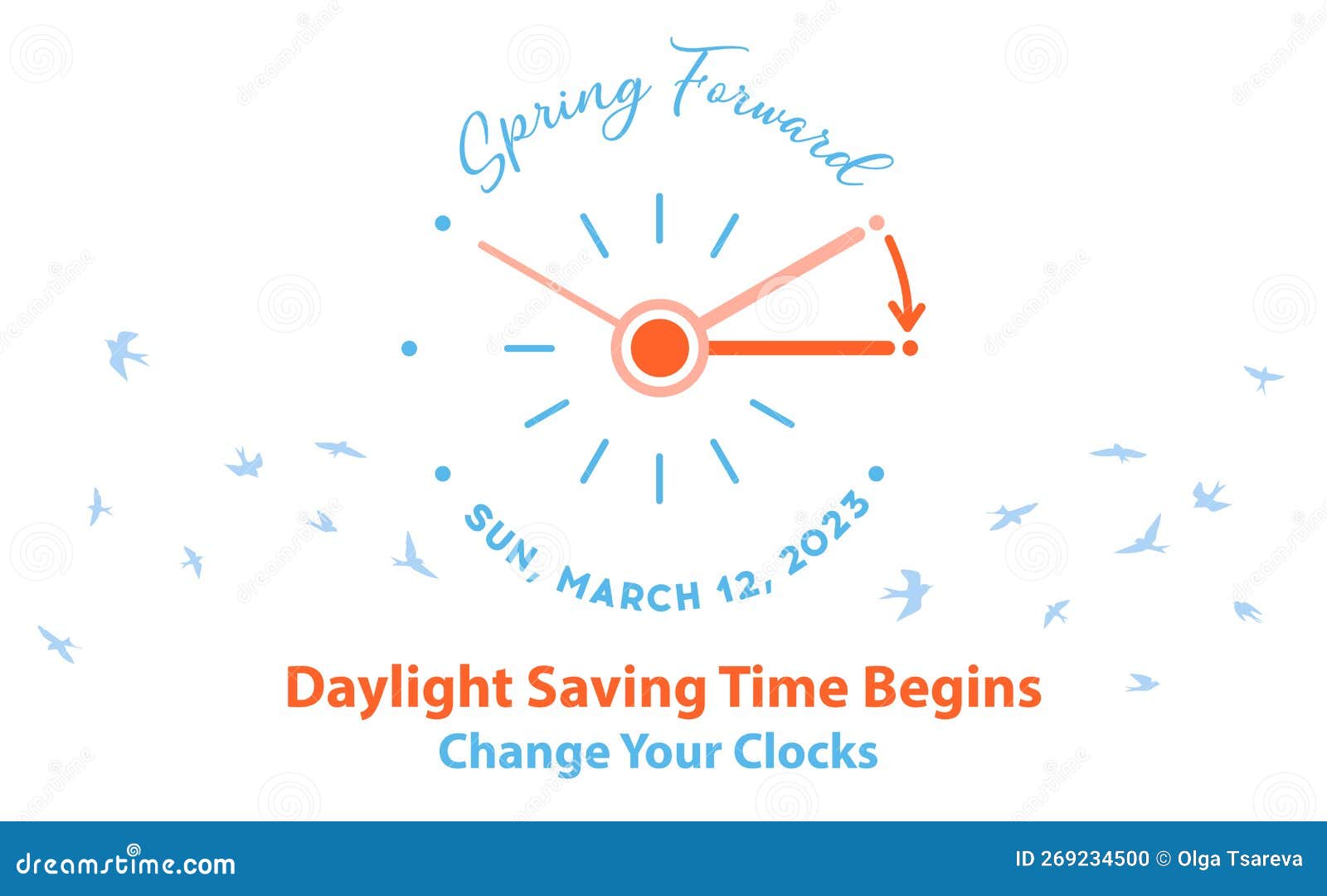 Premium Vector  Daylight saving time march 12 2023 concept clock