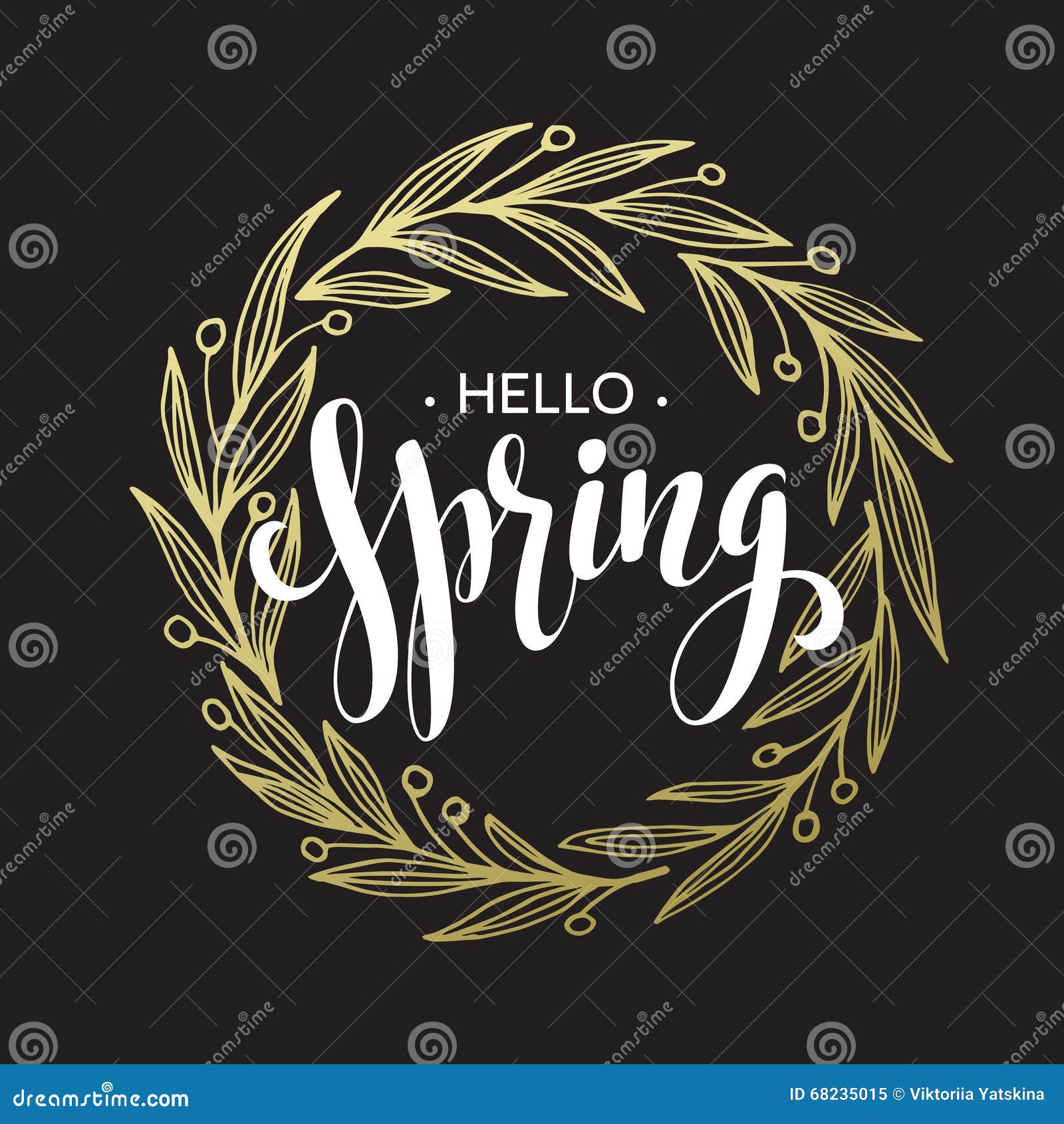 Spring Handwritten Calligraphy Vector Illustration | CartoonDealer.com ...