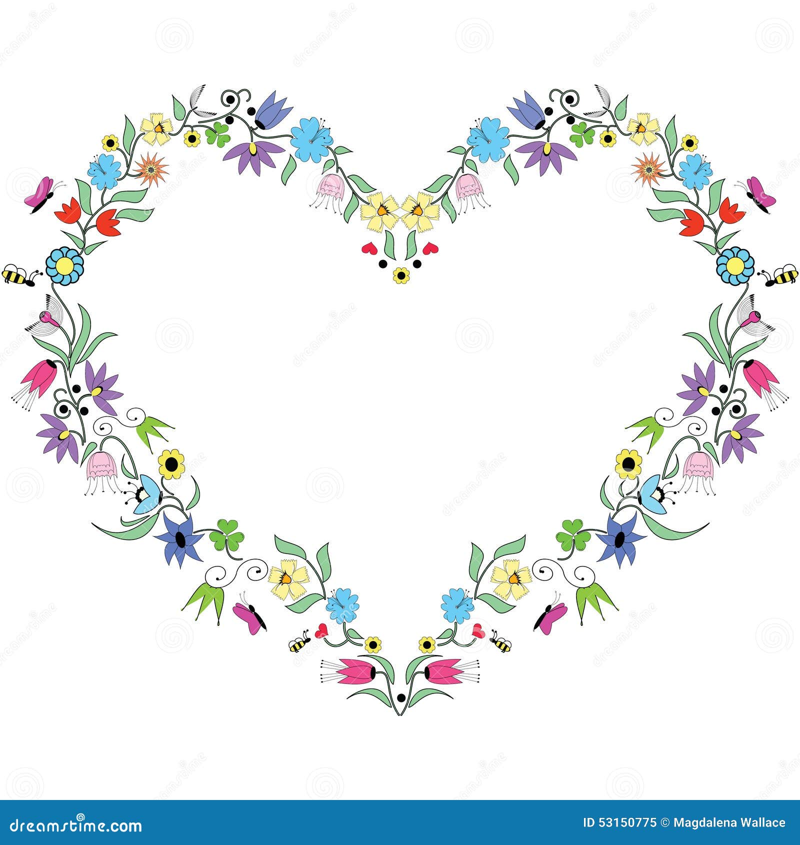 Spring Inspired Heart Shape Stock Vector - Illustration of design ...