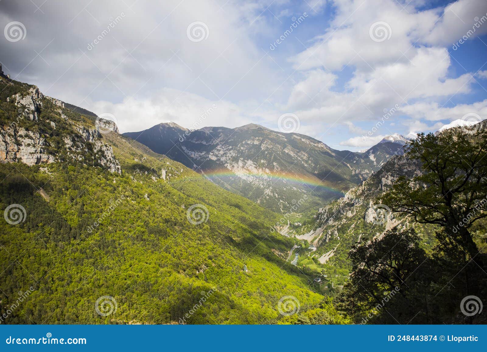 spring landscape in bielsa mountains, aragon, pyrenees, northern spain. europe