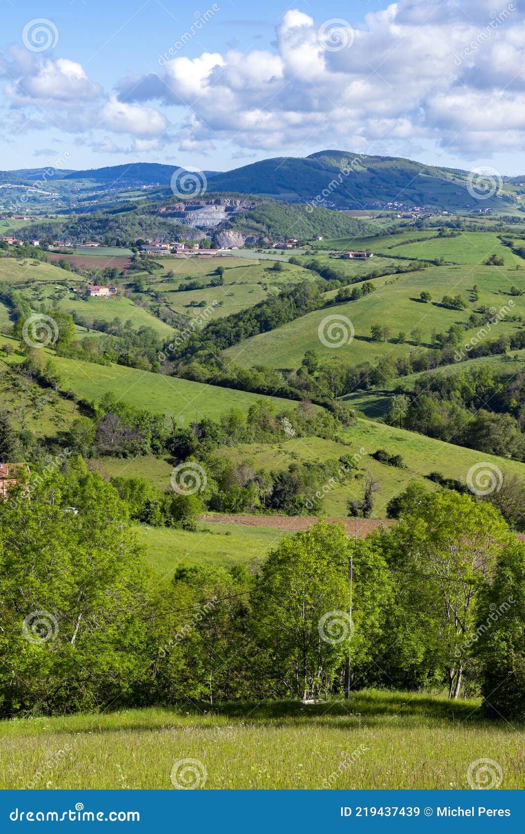Spring Landscape in the Lyon Mountains Around Montromant in France Stock Image Image of forest