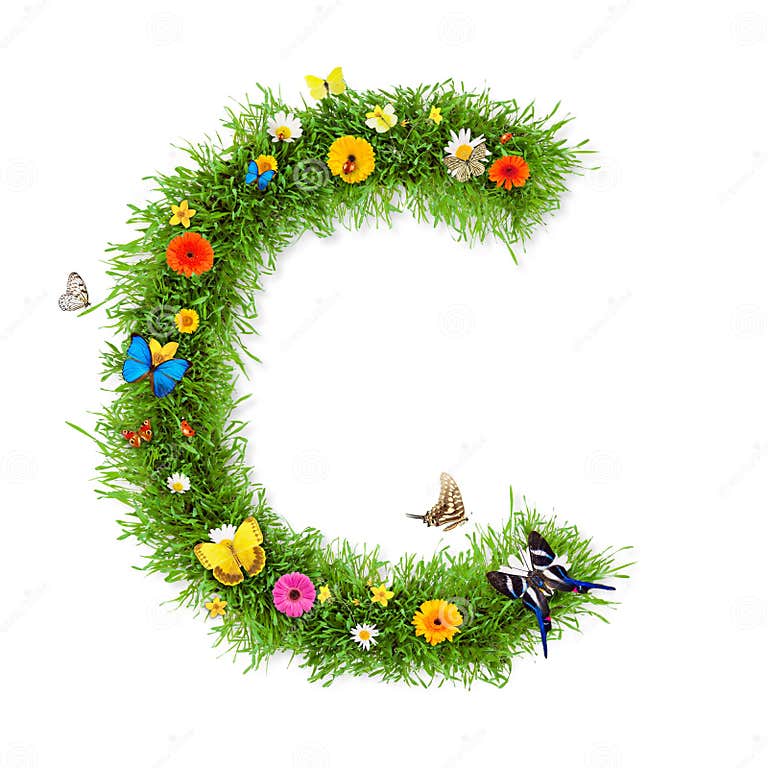 Spring letter C stock illustration. Illustration of foliage - 38099406