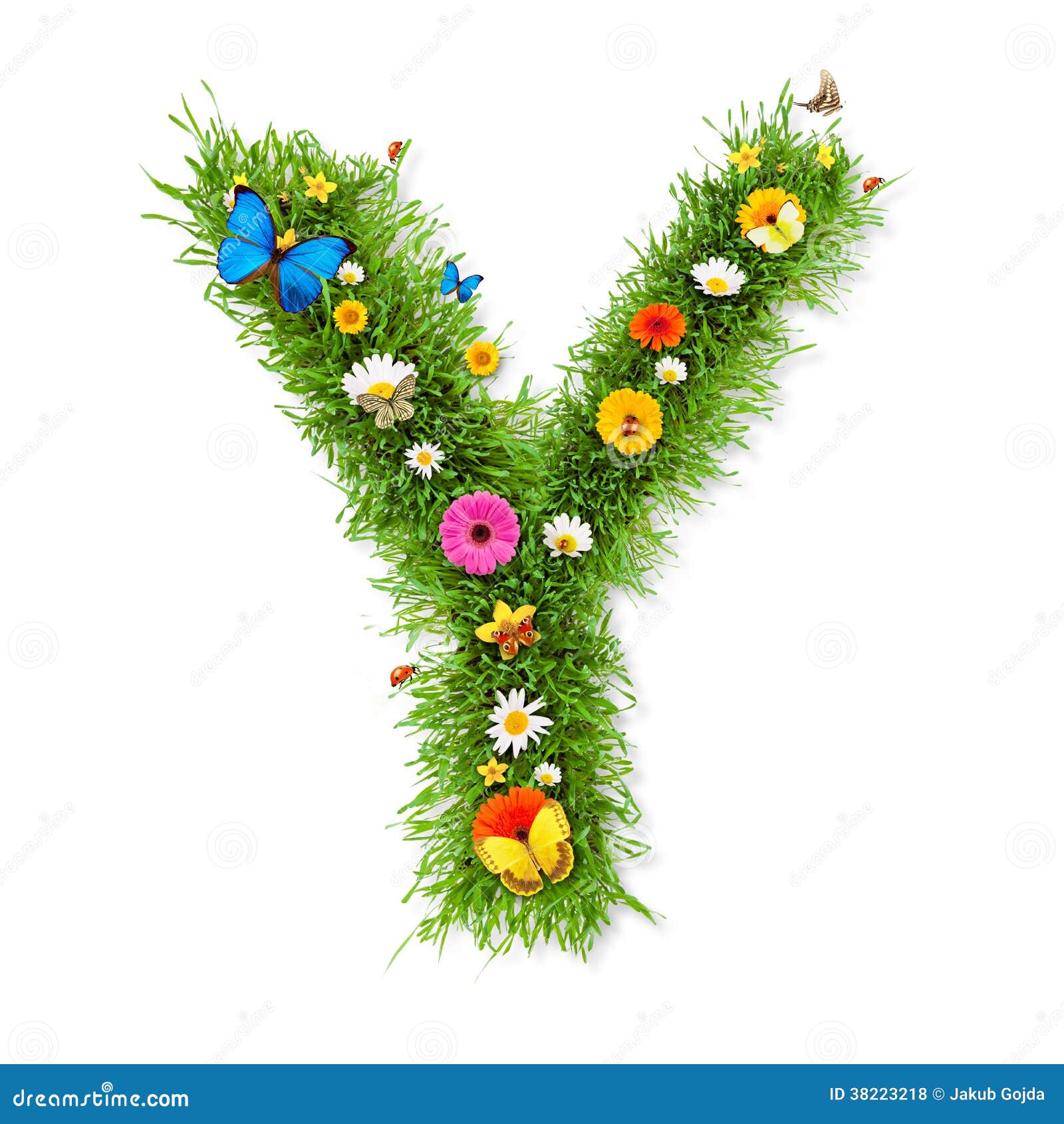 Spring letter Y stock illustration. Image of green, environmental