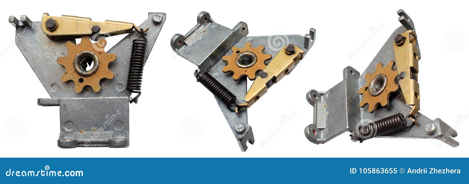Spring Loaded Detent Mechanism of a Rotary Switch, Isolated on White
