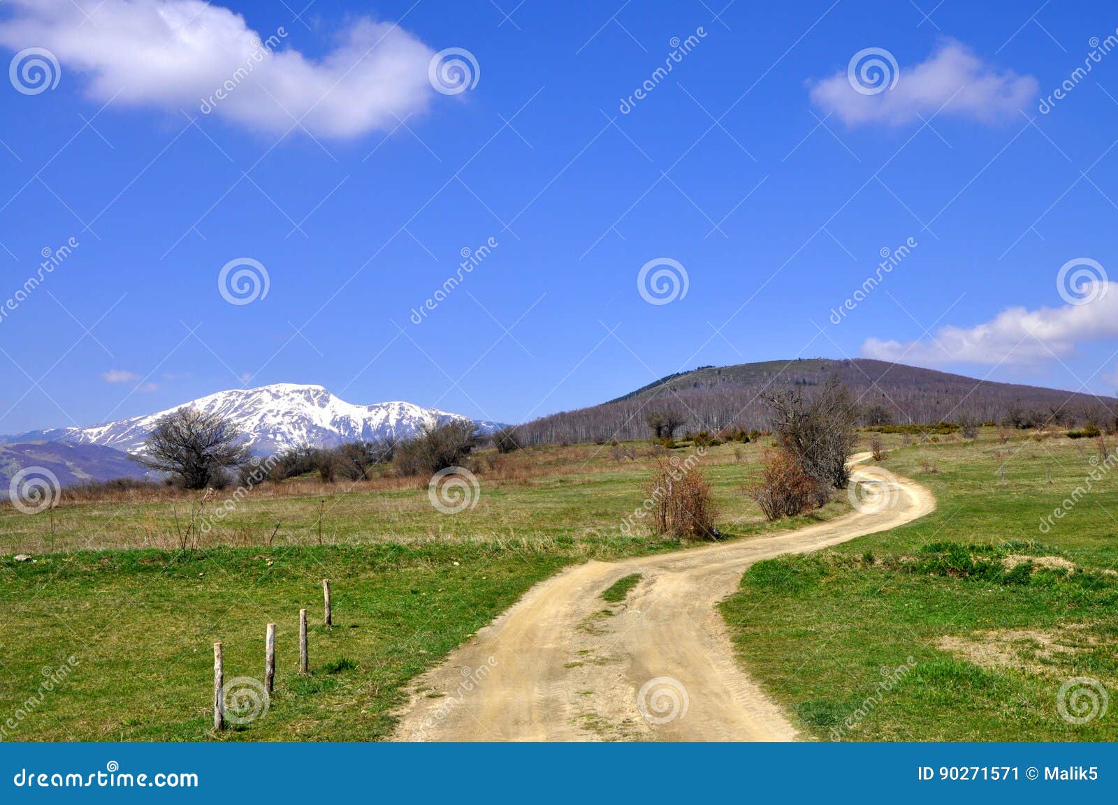 Spring mountain road stock image. Image of agriculture 90271571